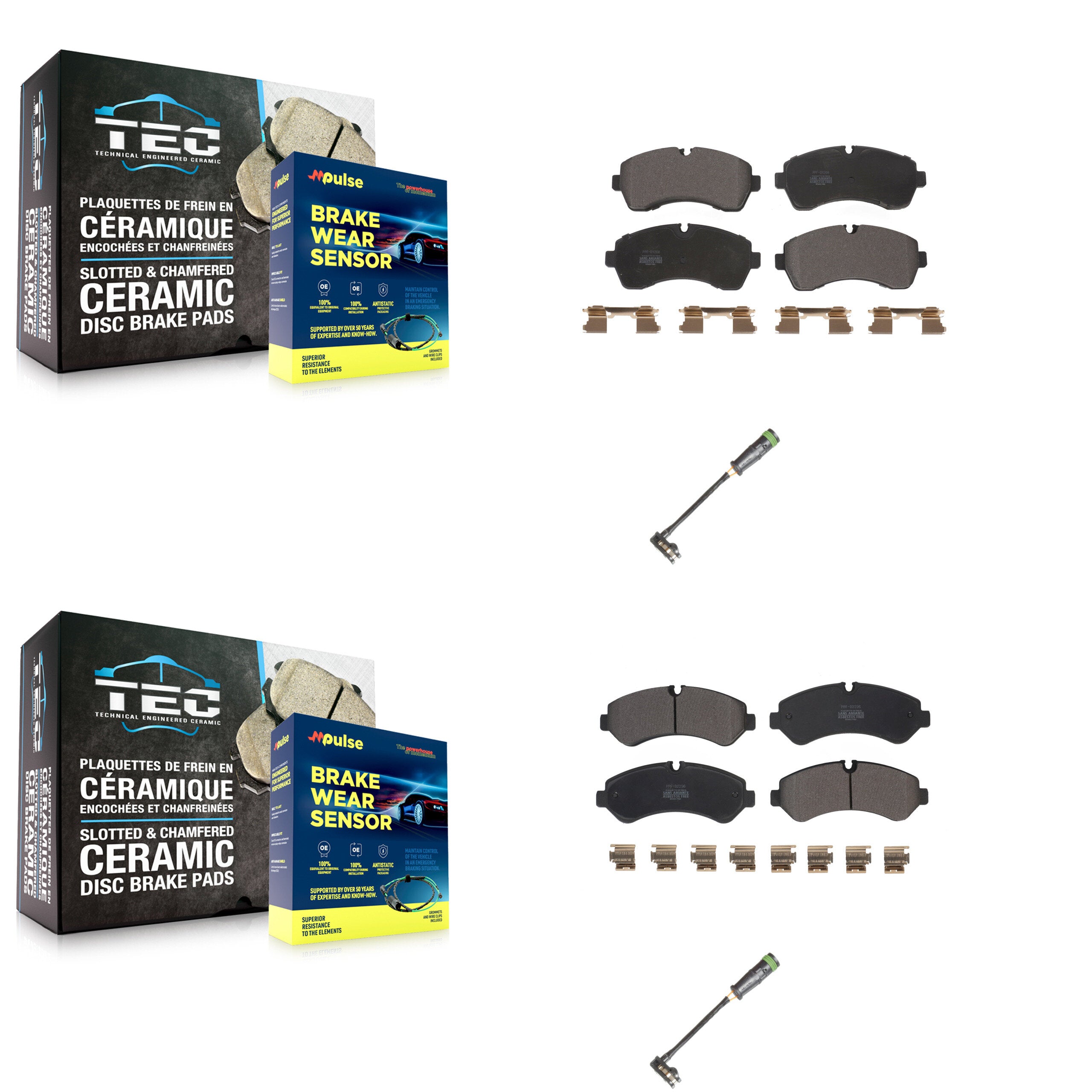 Positive Plus KPW-101235 Disc Brake Pad for 2020-2021 Freightliner Sprinter 3500 - Front and Rear