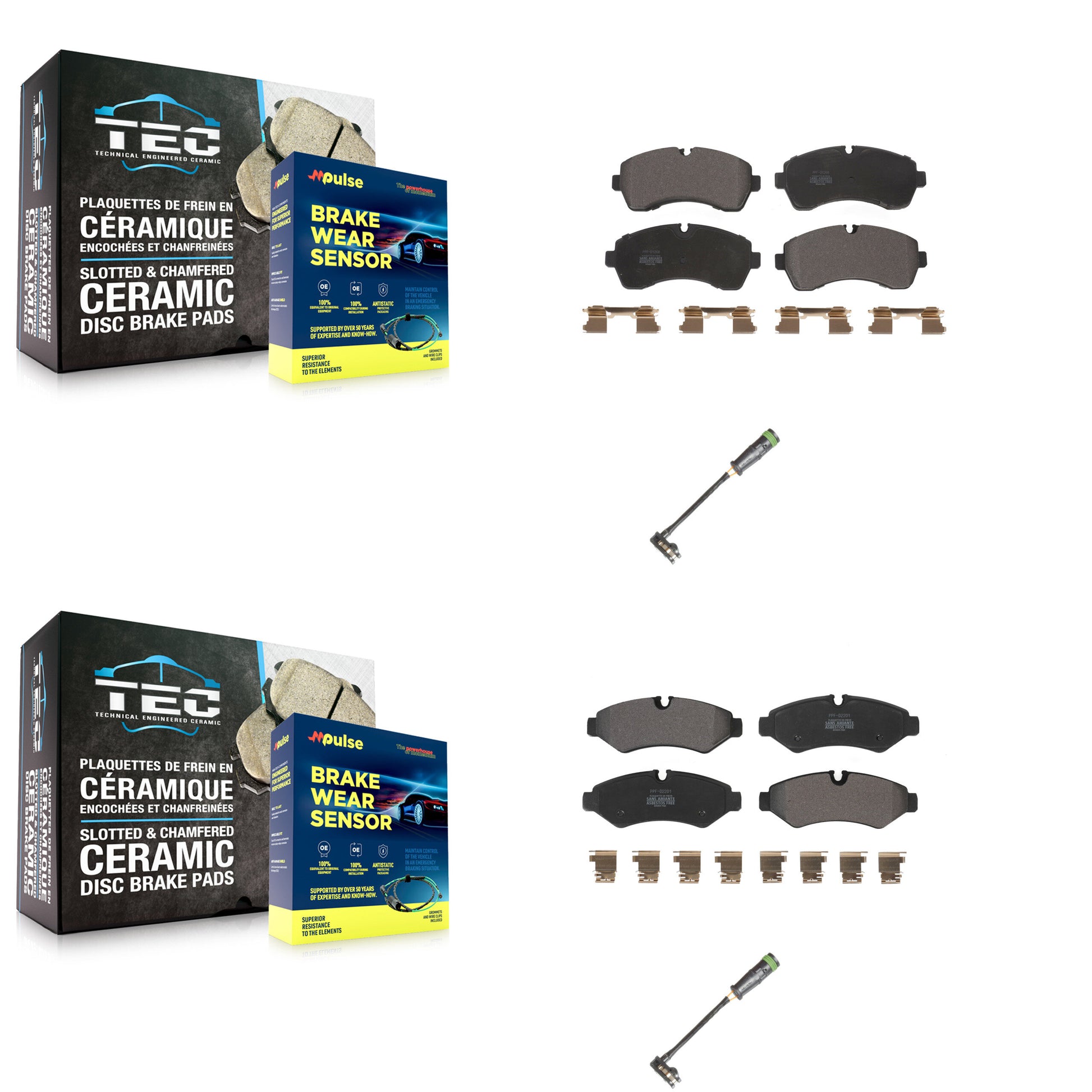 Positive Plus KPW-101236 Disc Brake Pad for 2019-2021 Freightliner Sprinter 3500, Freightliner Sprinter 1500, Freightliner Sprinter 2500 - Front and Rear