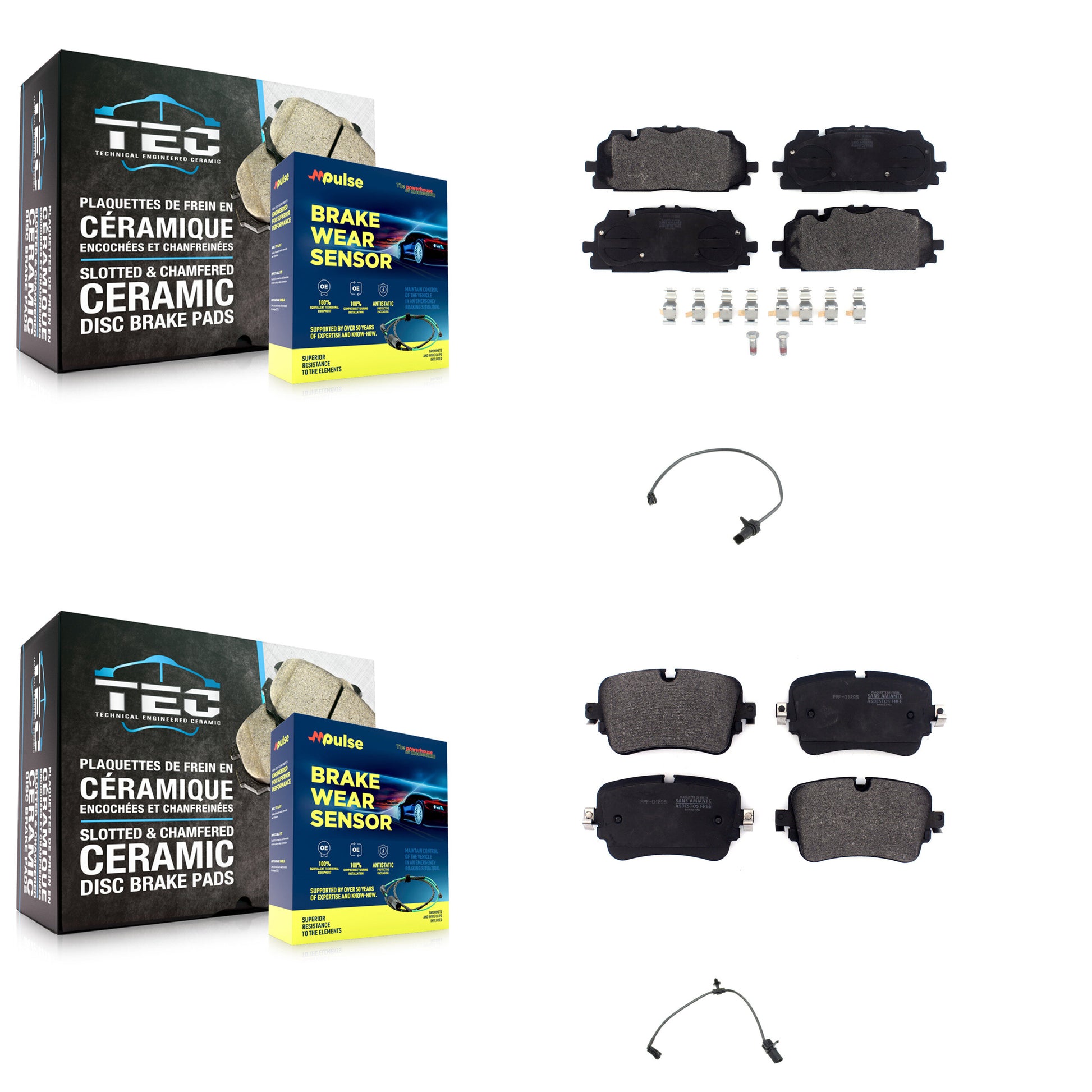 Positive Plus KPW-101243 Disc Brake Pad for 2019-2020 Audi A8 Quattro, Audi Q7, Audi Q8 - Front and Rear