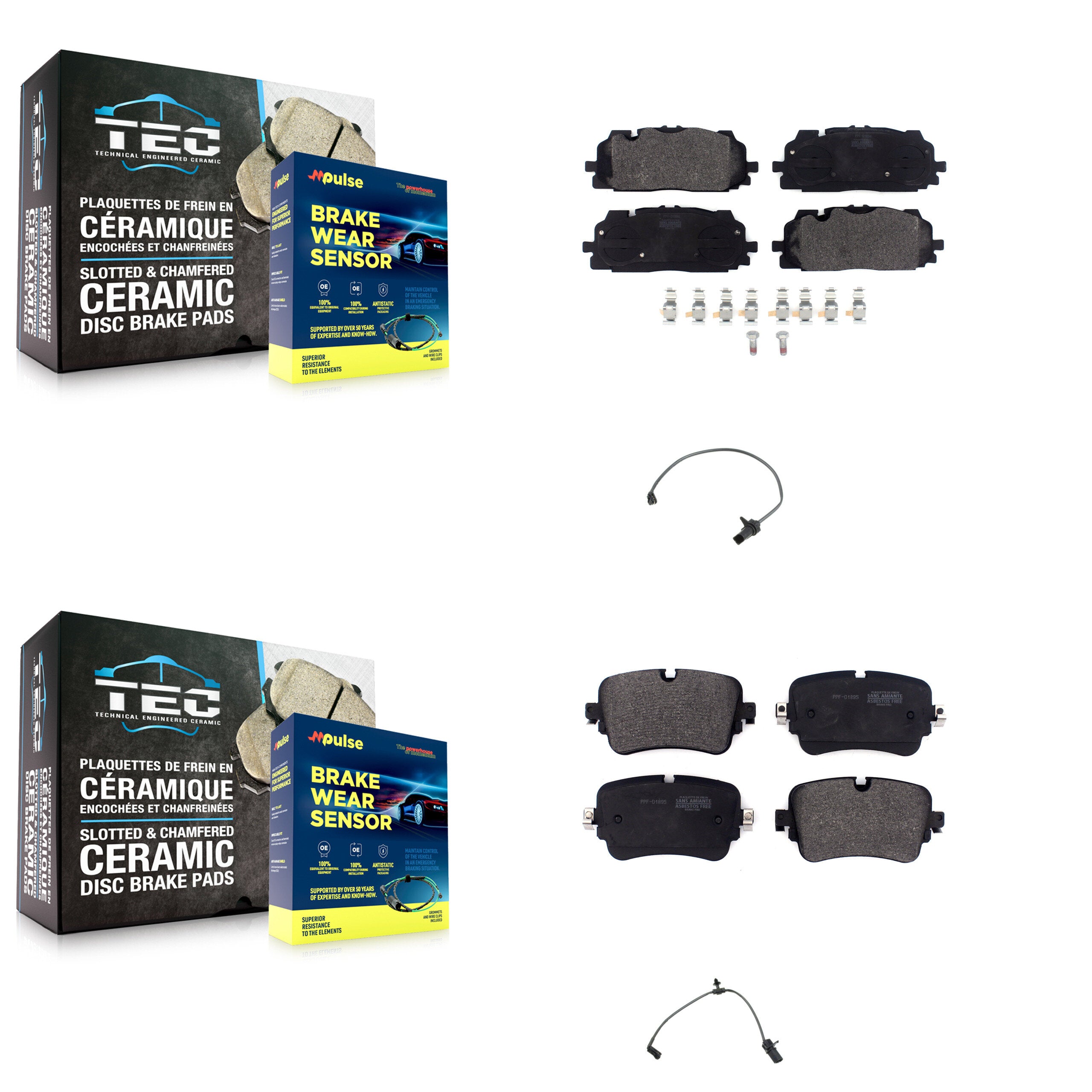 Positive Plus KPW-101243 Disc Brake Pad for 2019-2020 Audi A8 Quattro, Audi Q7, Audi Q8 - Front and Rear
