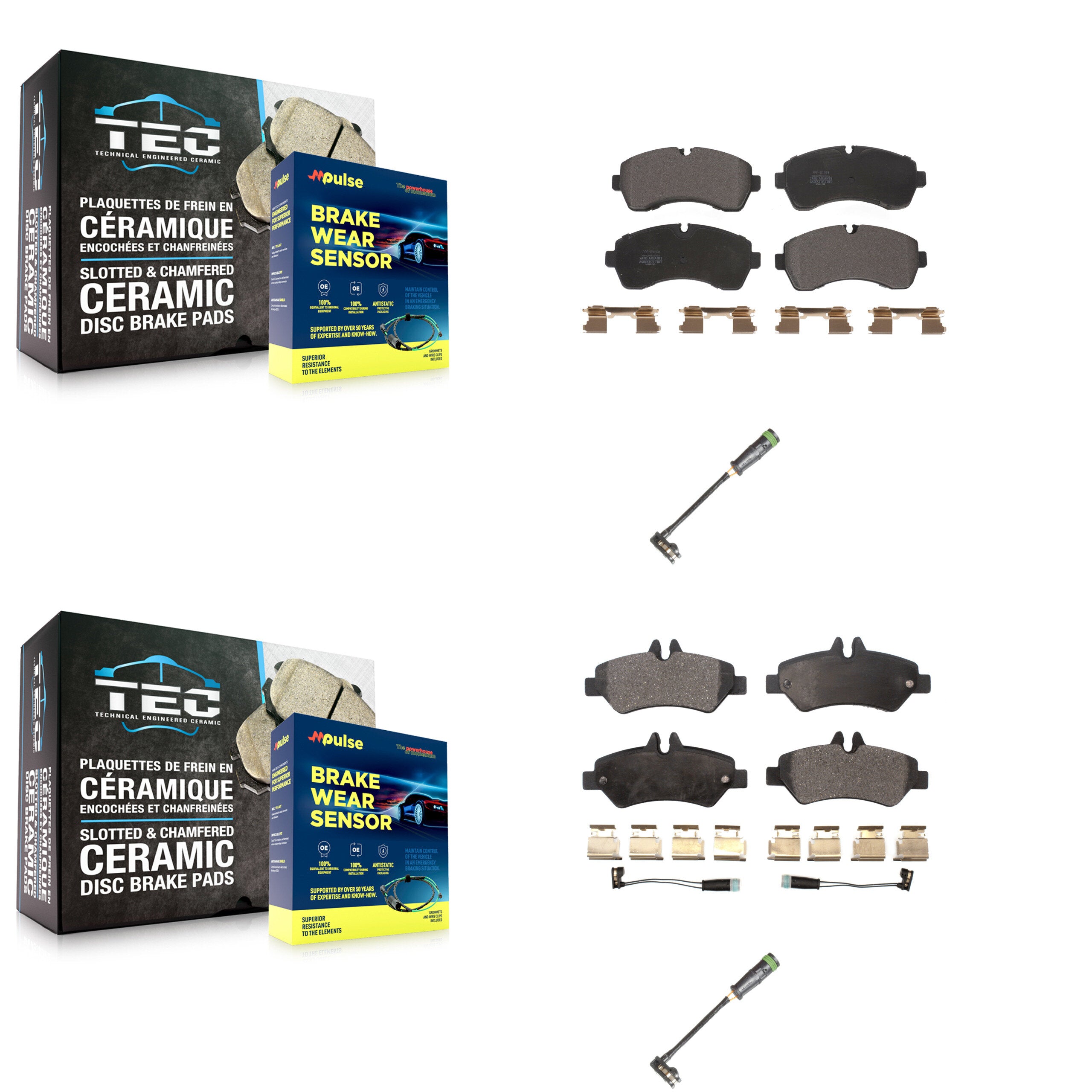 Positive Plus KPW-101247 Disc Brake Pad for 2011-2014 Freightliner Sprinter 3500 - Front and Rear