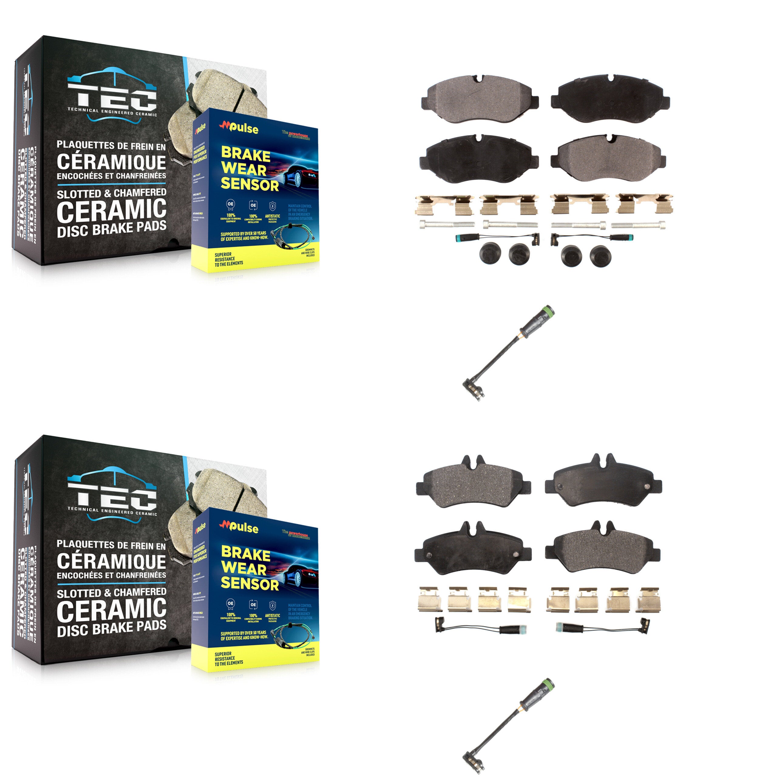 Positive Plus KPW-101251 Disc Brake Pad for 2010-2018 Freightliner Sprinter 2500 - Front and Rear