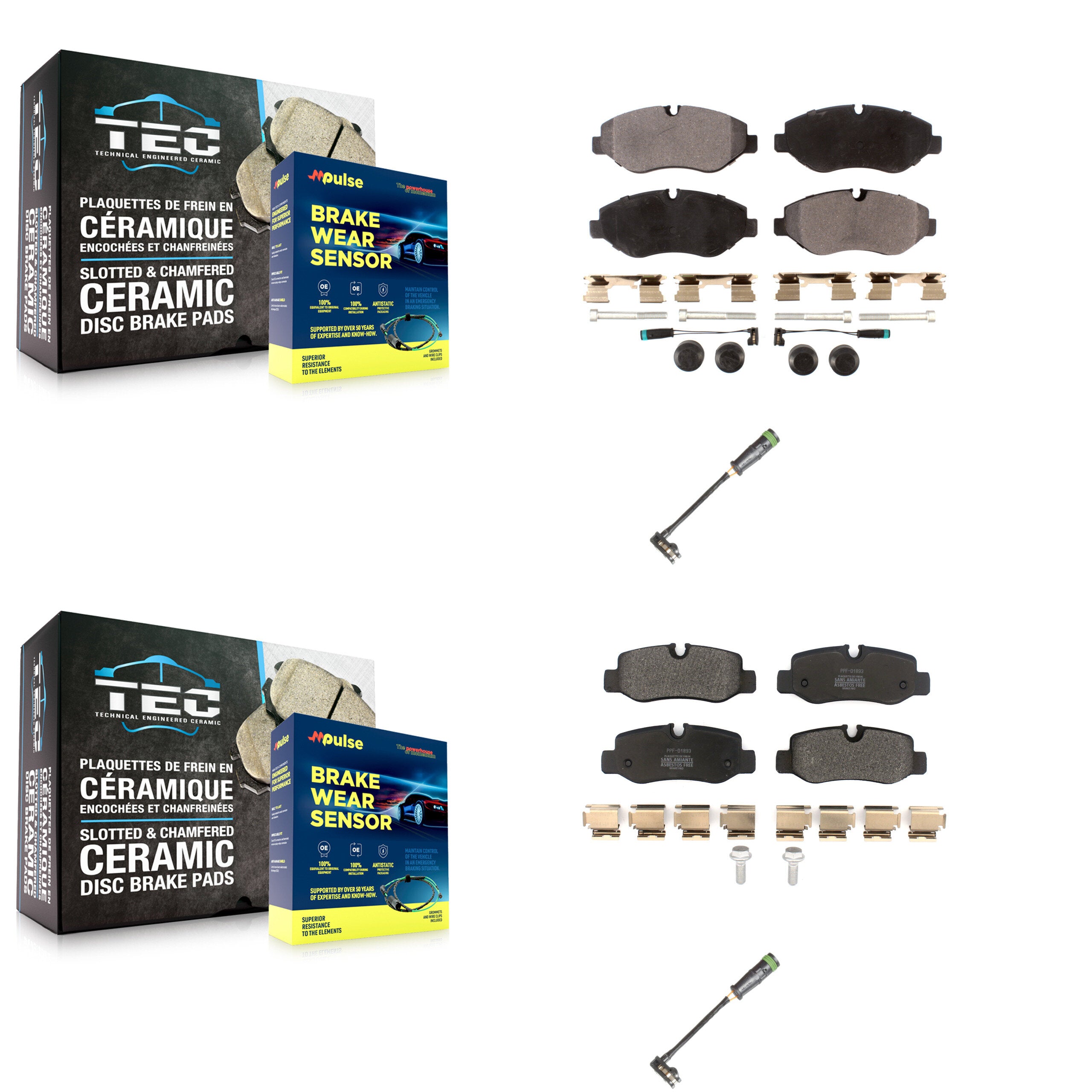 Positive Plus KPW-101253 Disc Brake Pad for 2016-2021 Mercedes-Benz Metris - Front and Rear