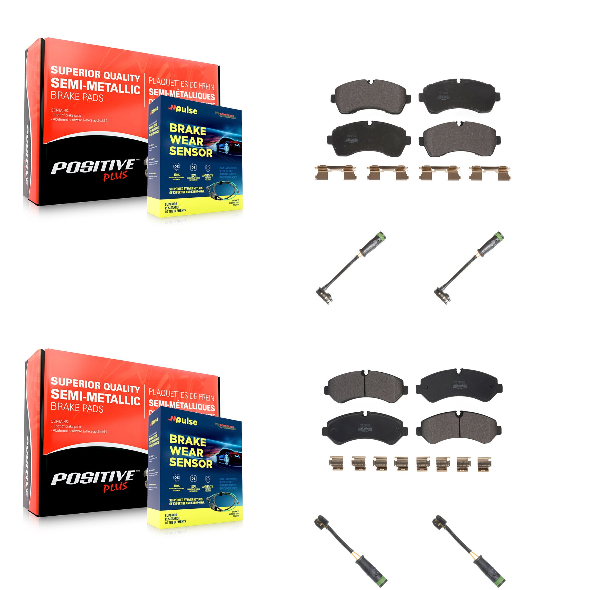 Positive Plus KPW-101264 Disc Brake Pad for 2020 Freightliner Sprinter 4500 - Front and Rear
