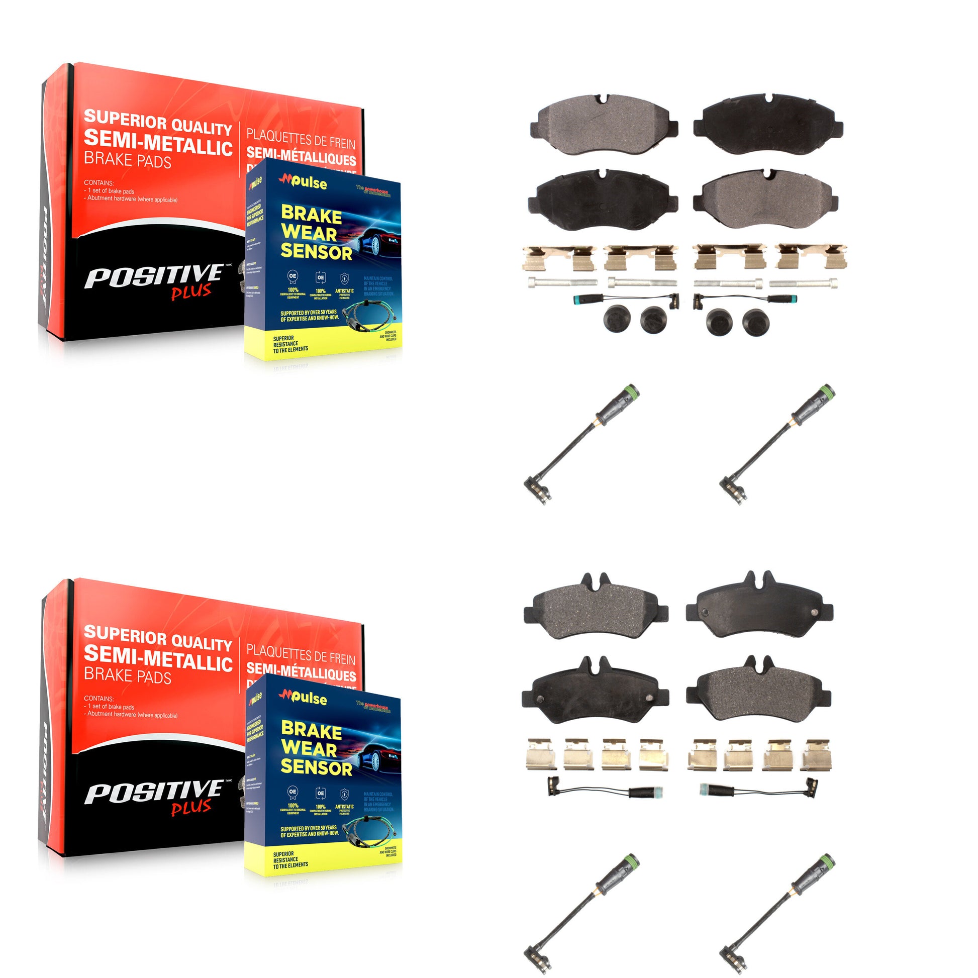 Positive Plus KPW-101269 Disc Brake Pad for 2010-2018 Freightliner Sprinter 2500 - Front and Rear