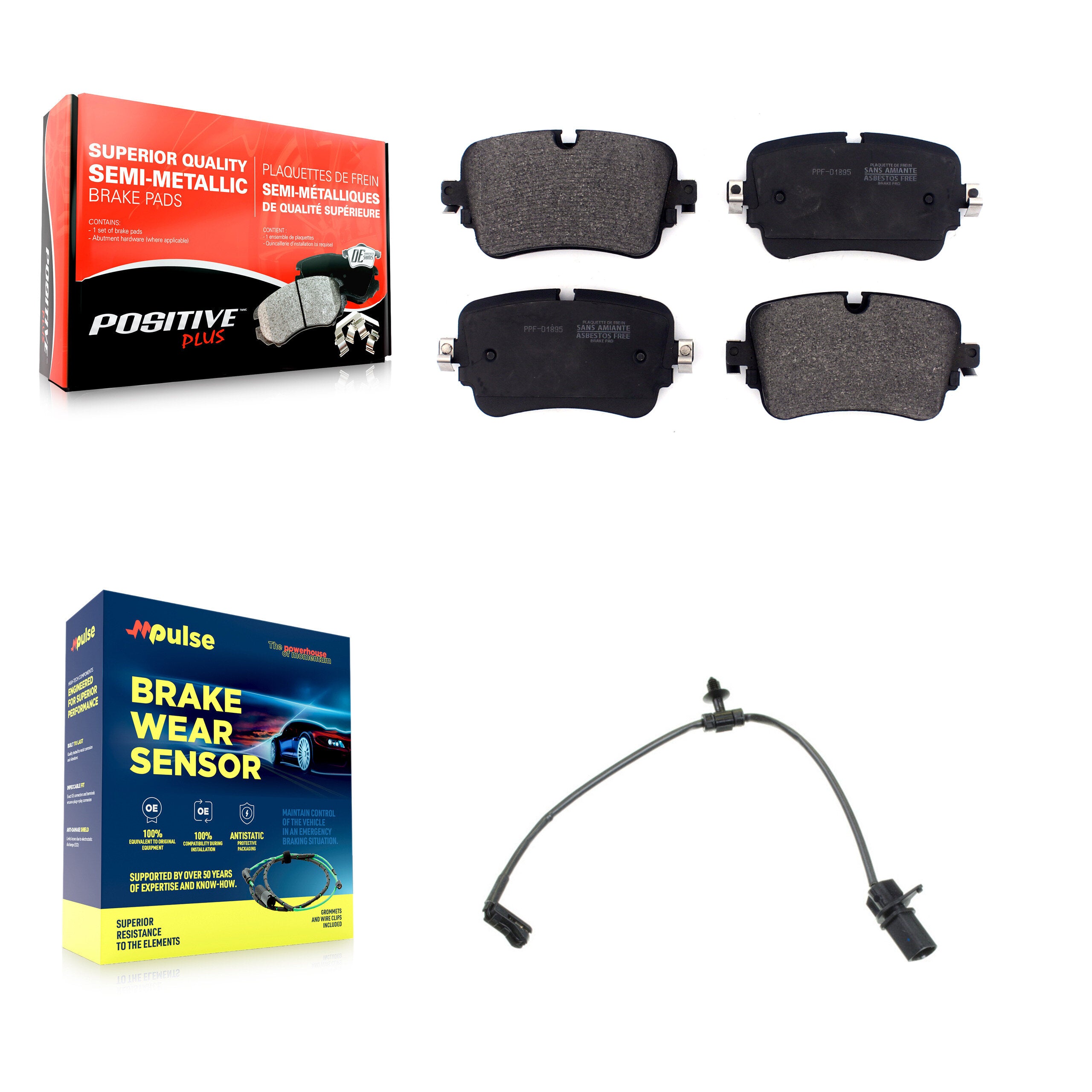 Positive Plus KPW-101328 Disc Brake Pad for 2017-2020 Audi A8 Quattro, Audi Q7, Audi Q8 - Rear