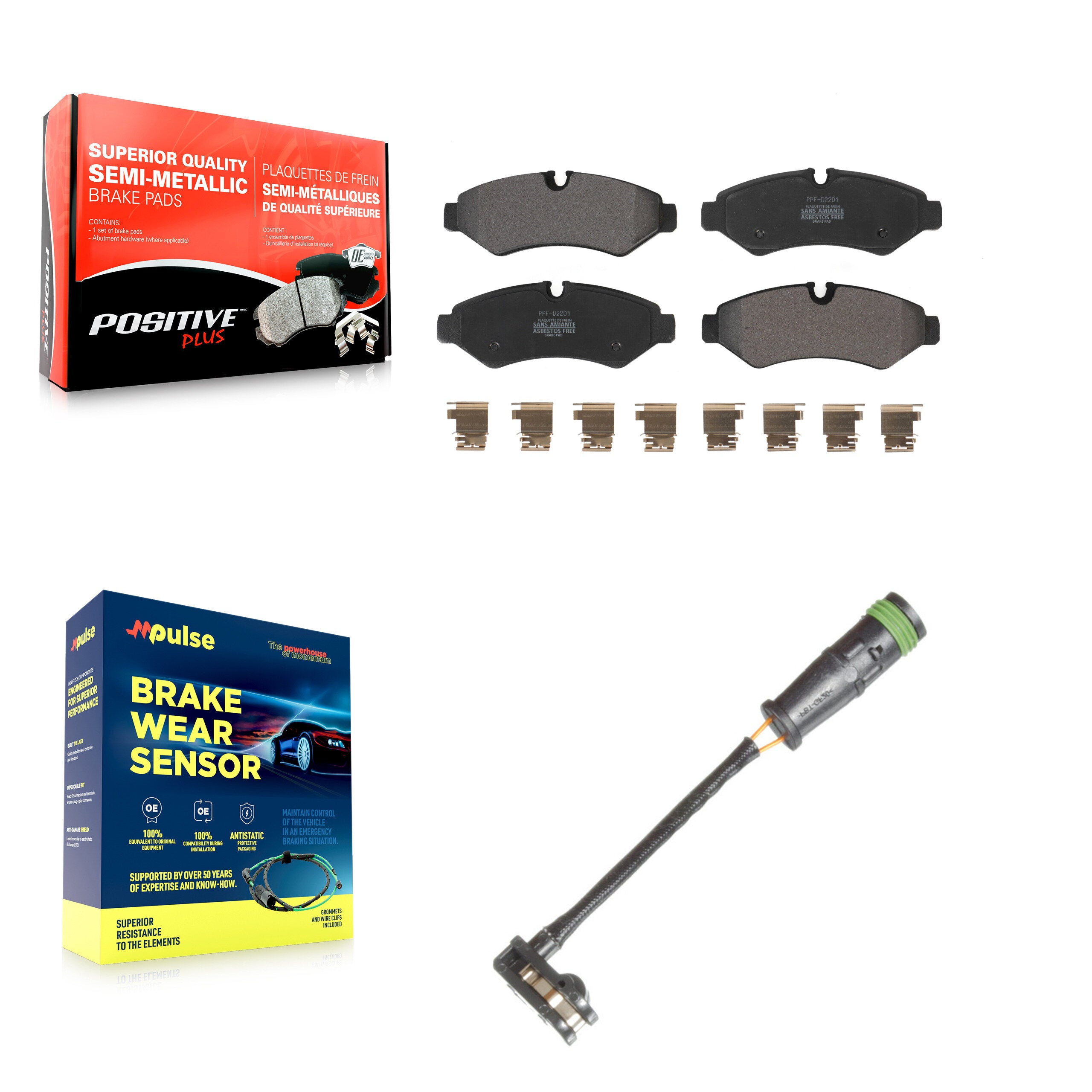 Positive Plus KPW-101332 Disc Brake Pad for 2019-2021 Freightliner Sprinter 3500, Freightliner Sprinter 1500, Freightliner Sprinter 2500 - Rear