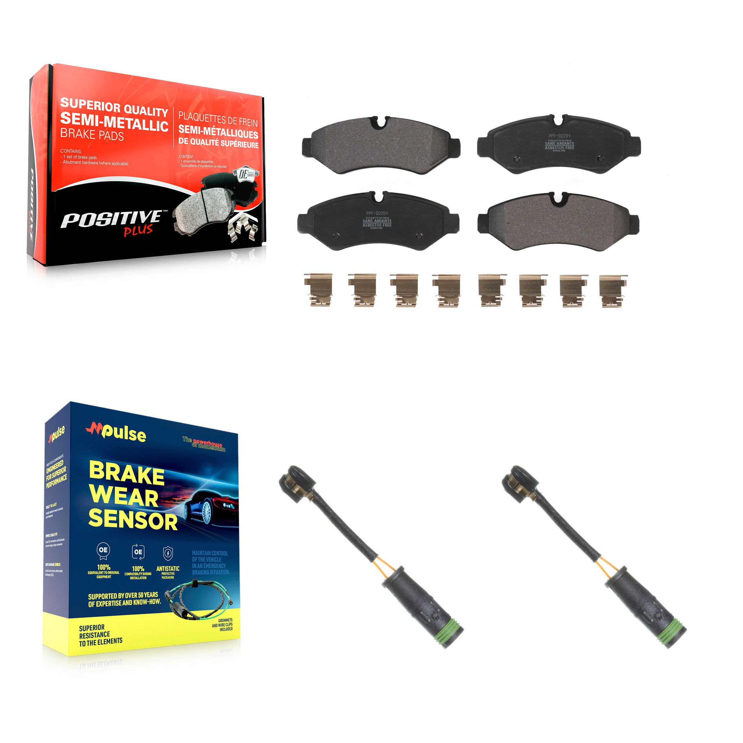 Positive Plus KPW-101336 Disc Brake Pad for 2020-2023 Freightliner Sprinter 3500XD, Mercedes-Benz Sprinter 3500XD, Mercedes-Benz Sprinter 4500 - Rear