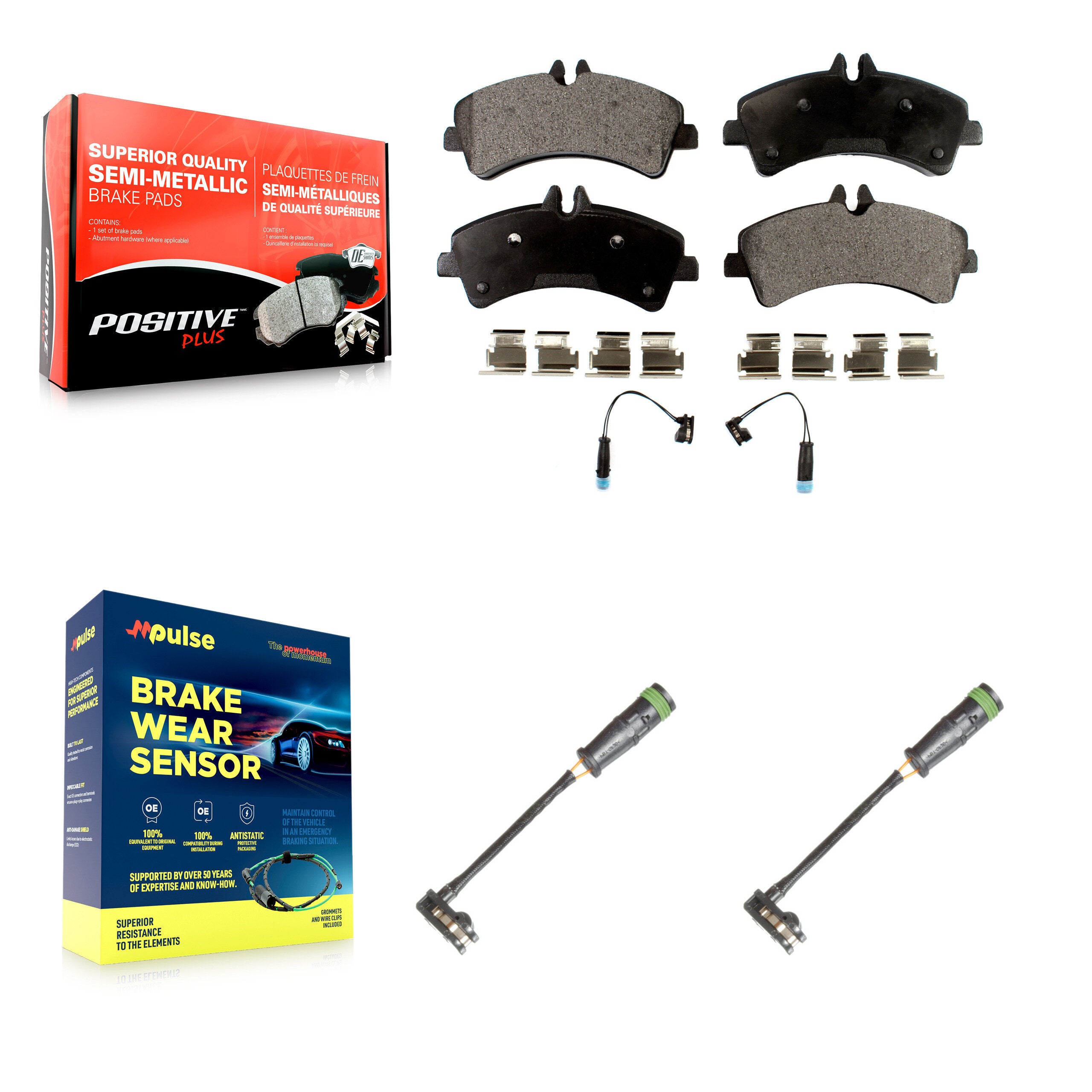 Positive Plus KPW-101340 Disc Brake Pad for 2011-2014 Freightliner Sprinter 3500 - Rear