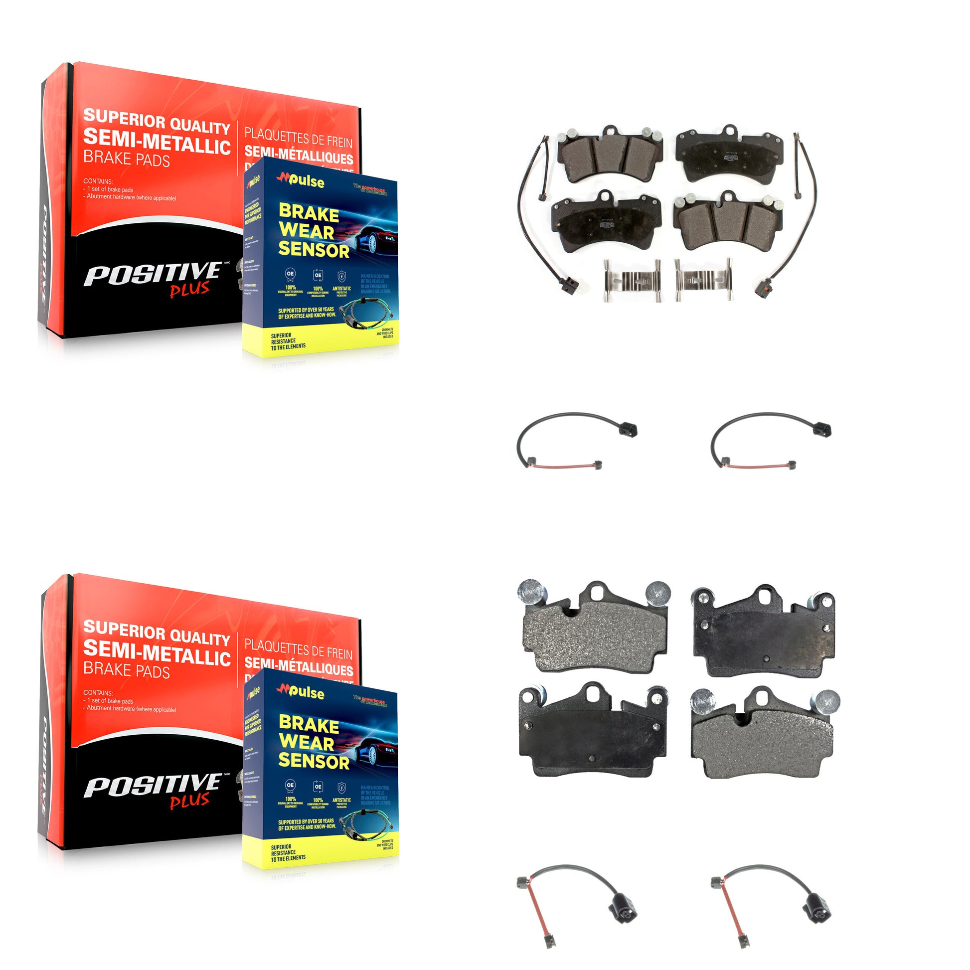Positive Plus KPW-101355 Disc Brake Pad for 2007-2015 Audi Q7, Porsche Cayenne - Front and Rear