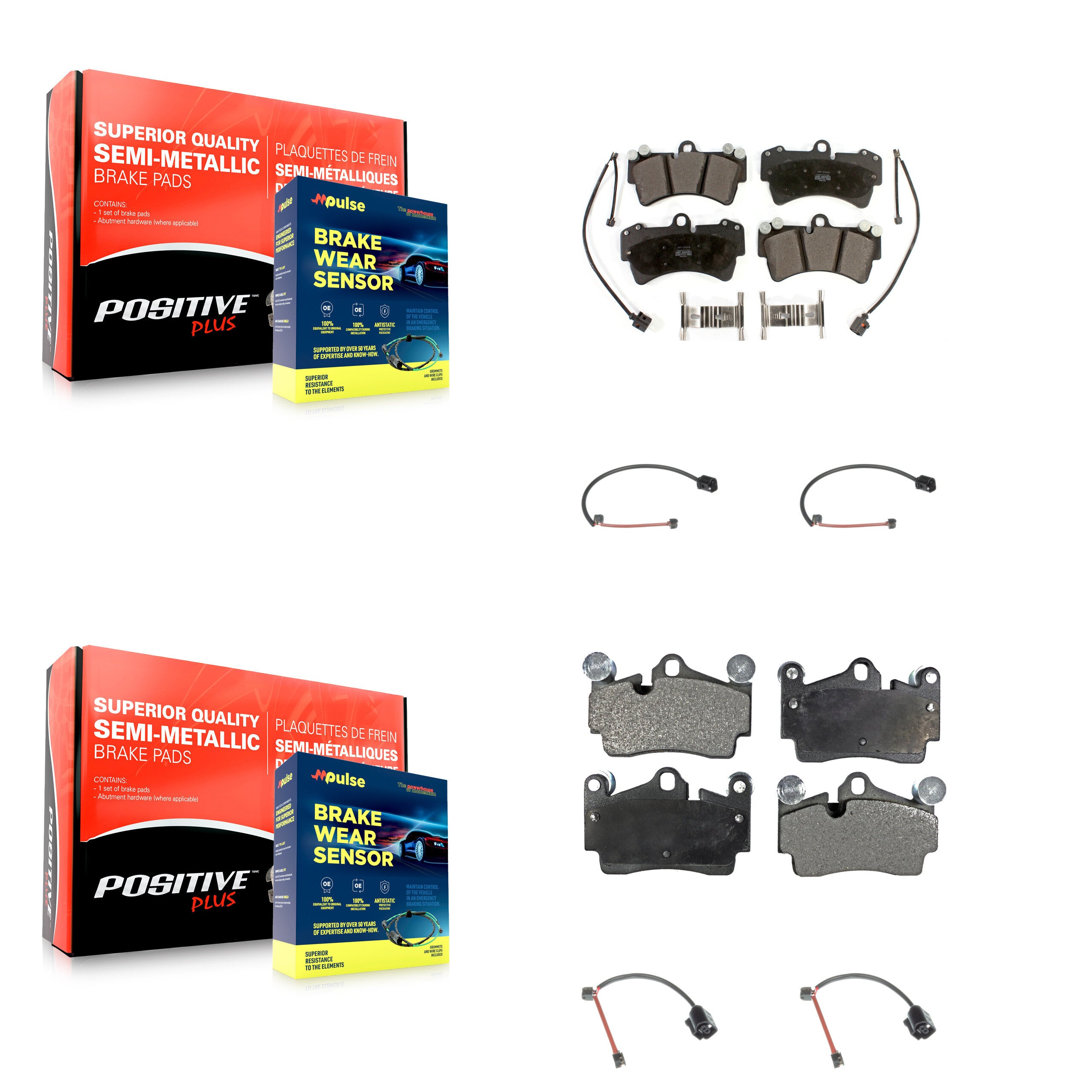 Positive Plus KPW-101355 Disc Brake Pad for 2007-2015 Audi Q7, Porsche Cayenne - Front and Rear