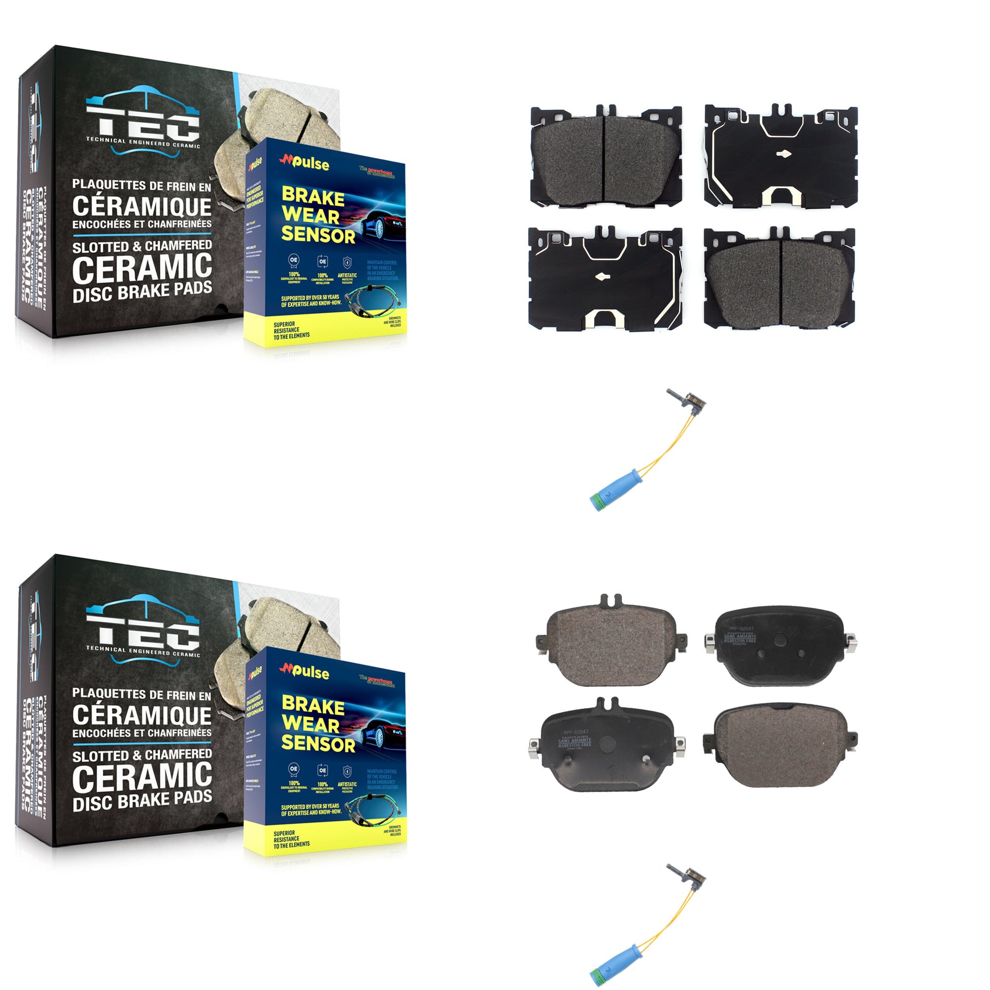 Positive Plus KPW-101363 Disc Brake Pad for 2017-2023 Mercedes-Benz CLS53 AMG, Mercedes-Benz E450 and More - Front and Rear