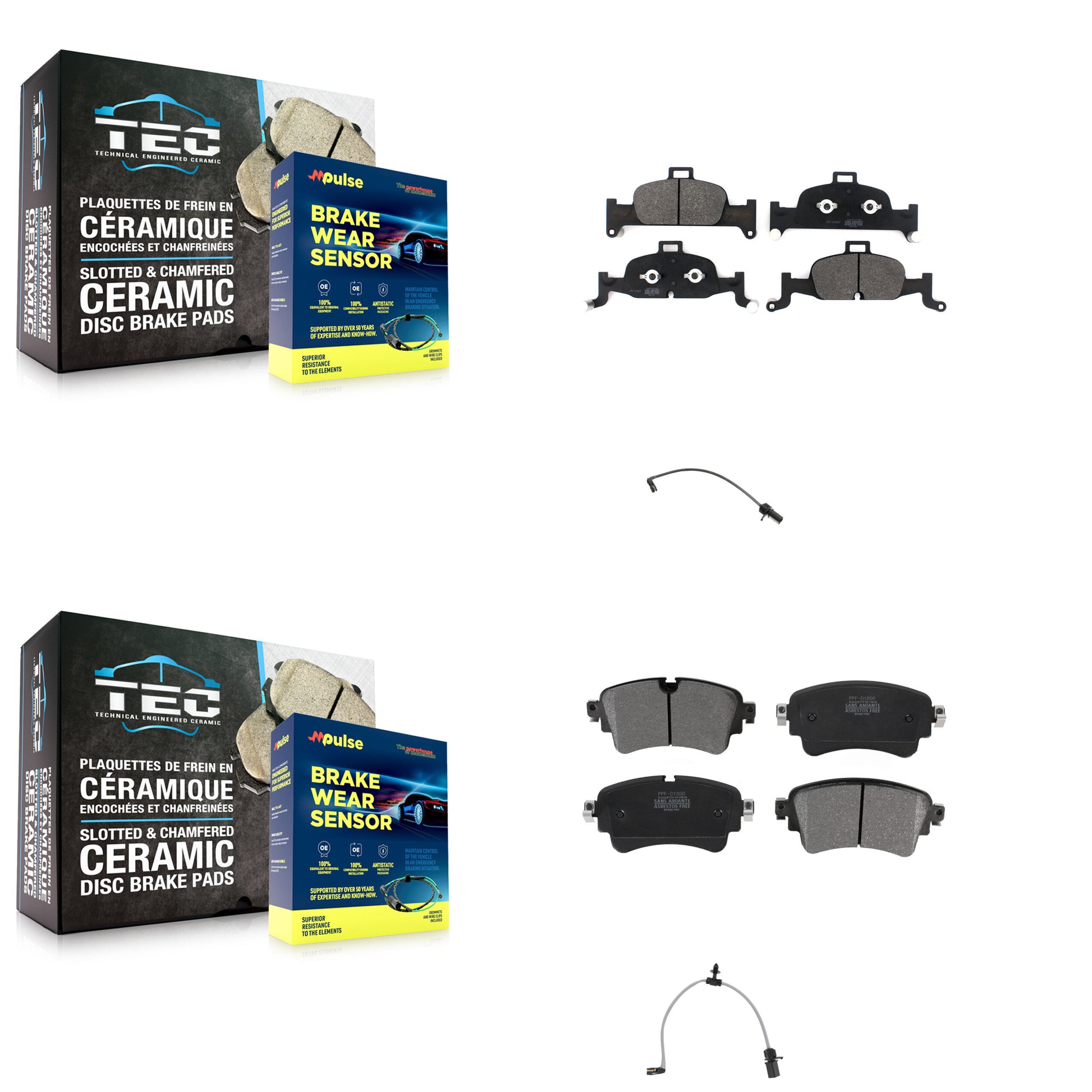 Positive Plus KPW-101373 Disc Brake Pad for 2019-2020 Audi A6 Quattro - Front and Rear