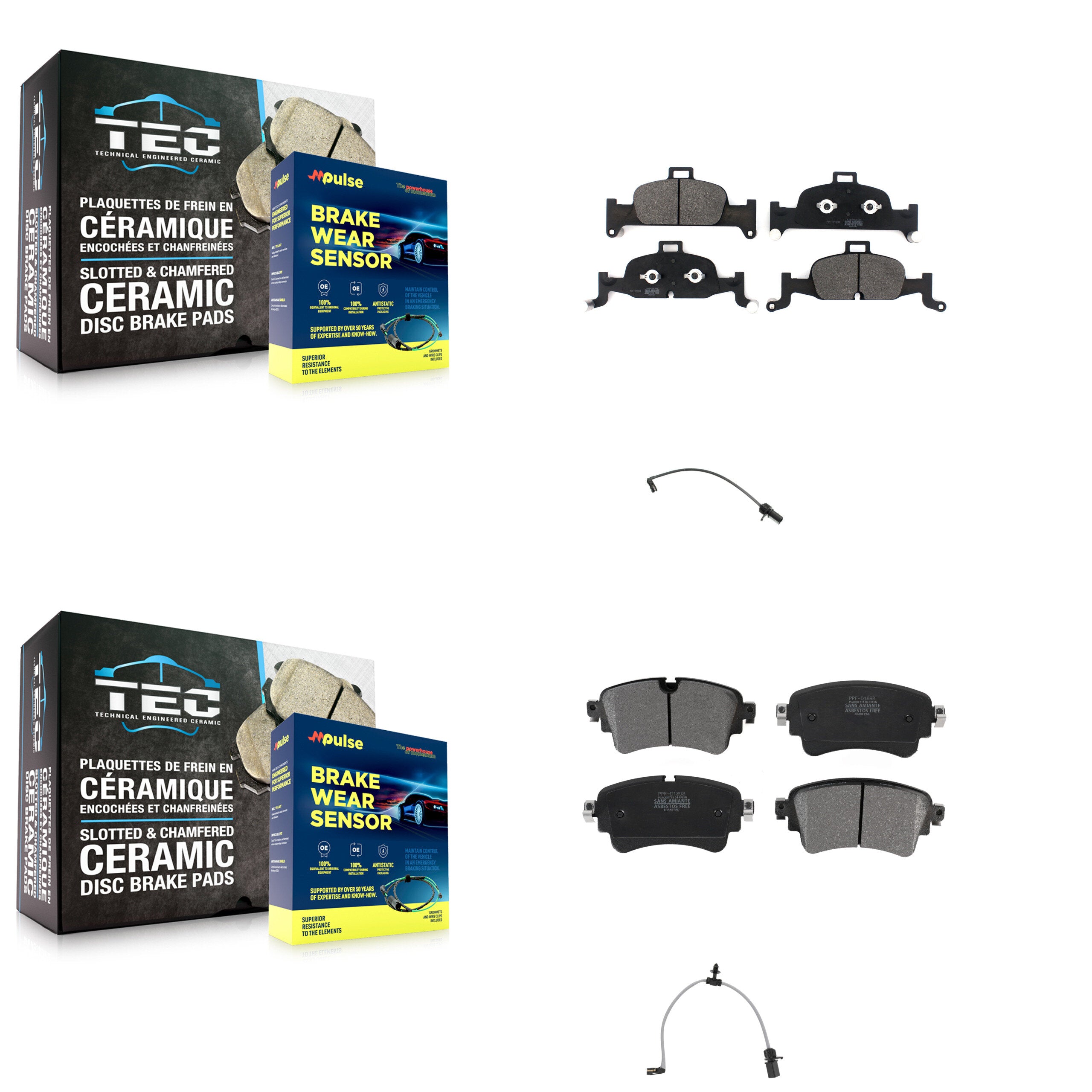 Positive Plus KPW-101373 Disc Brake Pad for 2019-2020 Audi A6 Quattro - Front and Rear