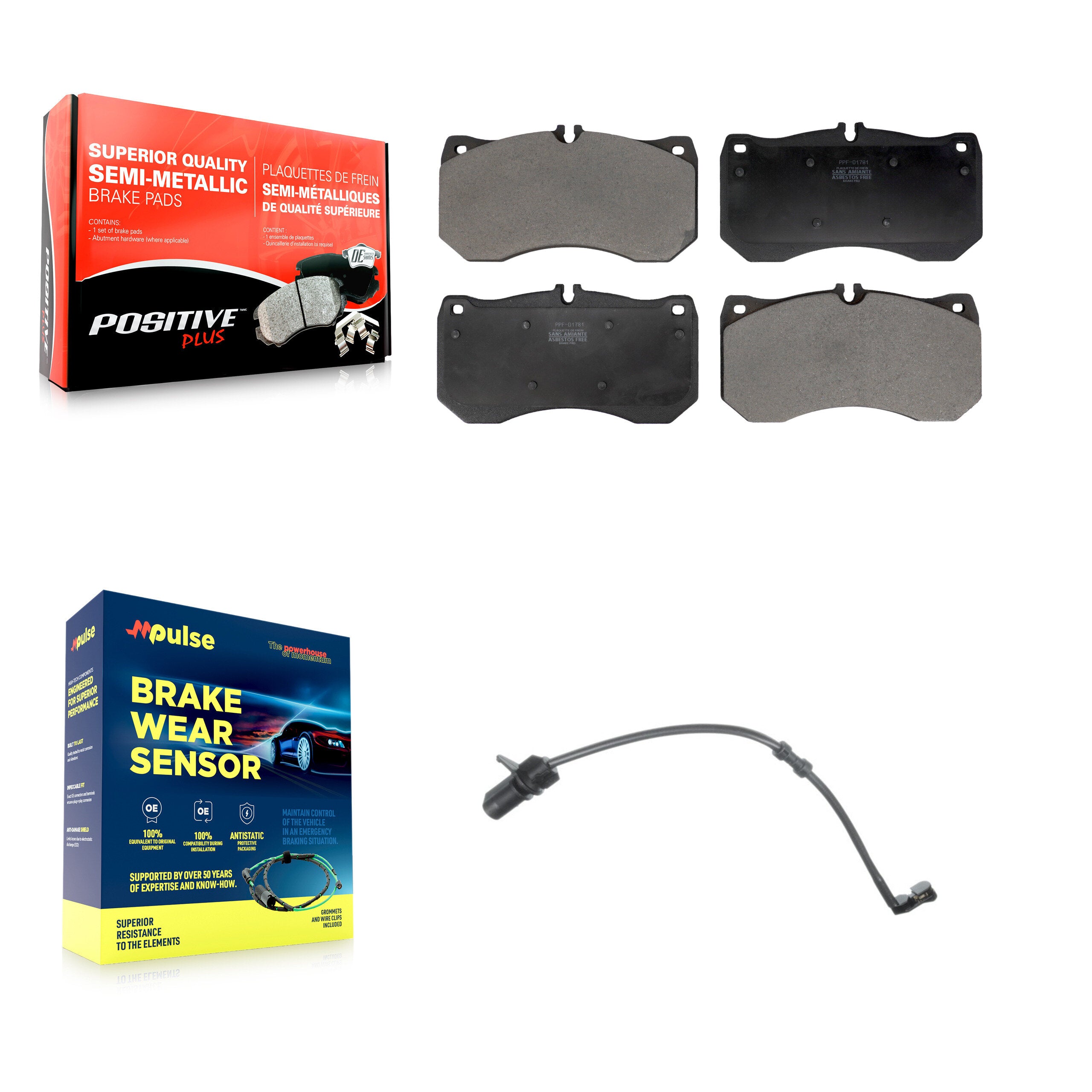 Positive Plus KPW-101376 Disc Brake Pad for 2016-2018 Audi A7 Quattro, Audi A8 Quattro - Front