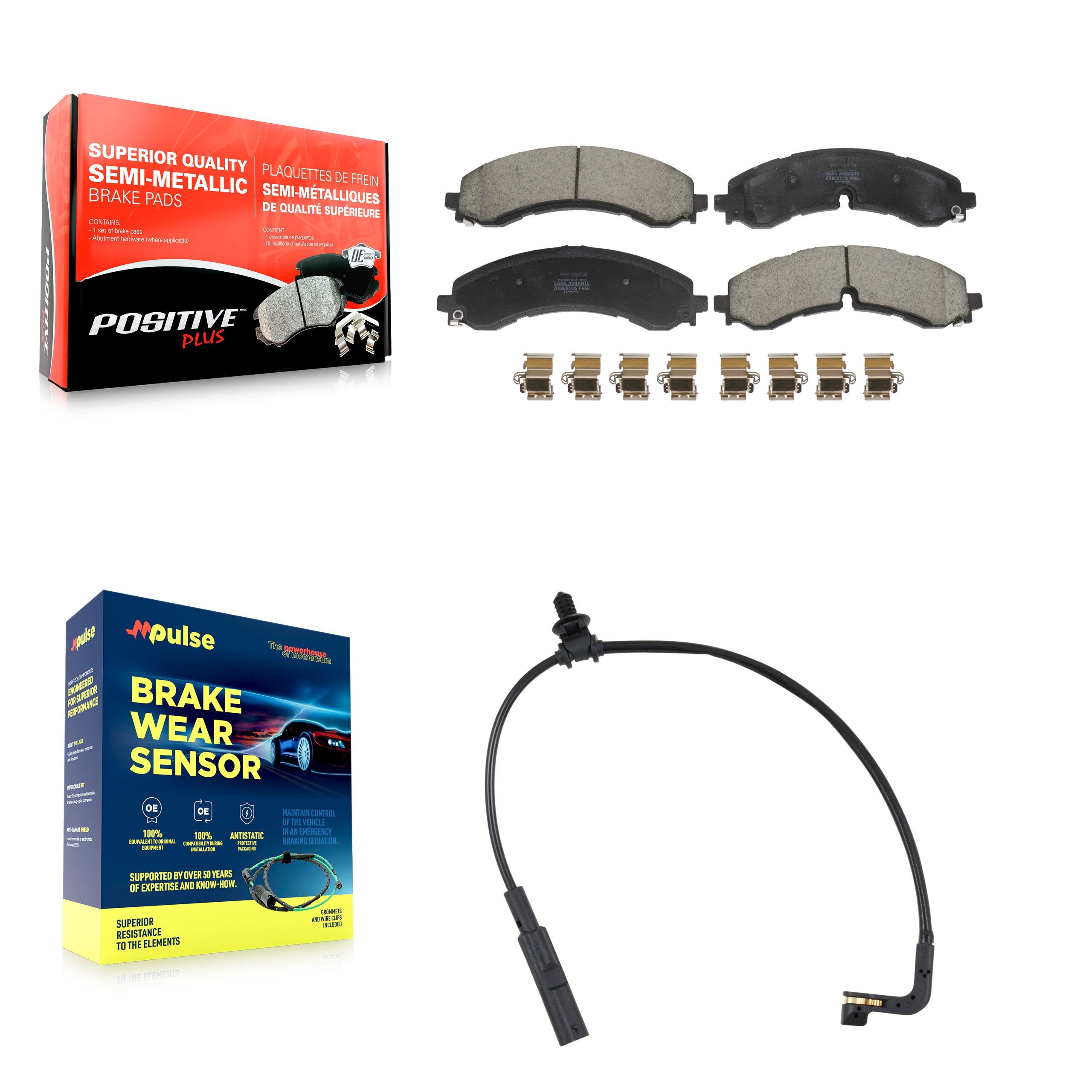 Positive Plus KPW-101389 Disc Brake Pad for 2020-2024 Chevrolet Silverado 2500 HD, Chevrolet Silverado 3500 HD and More - Front