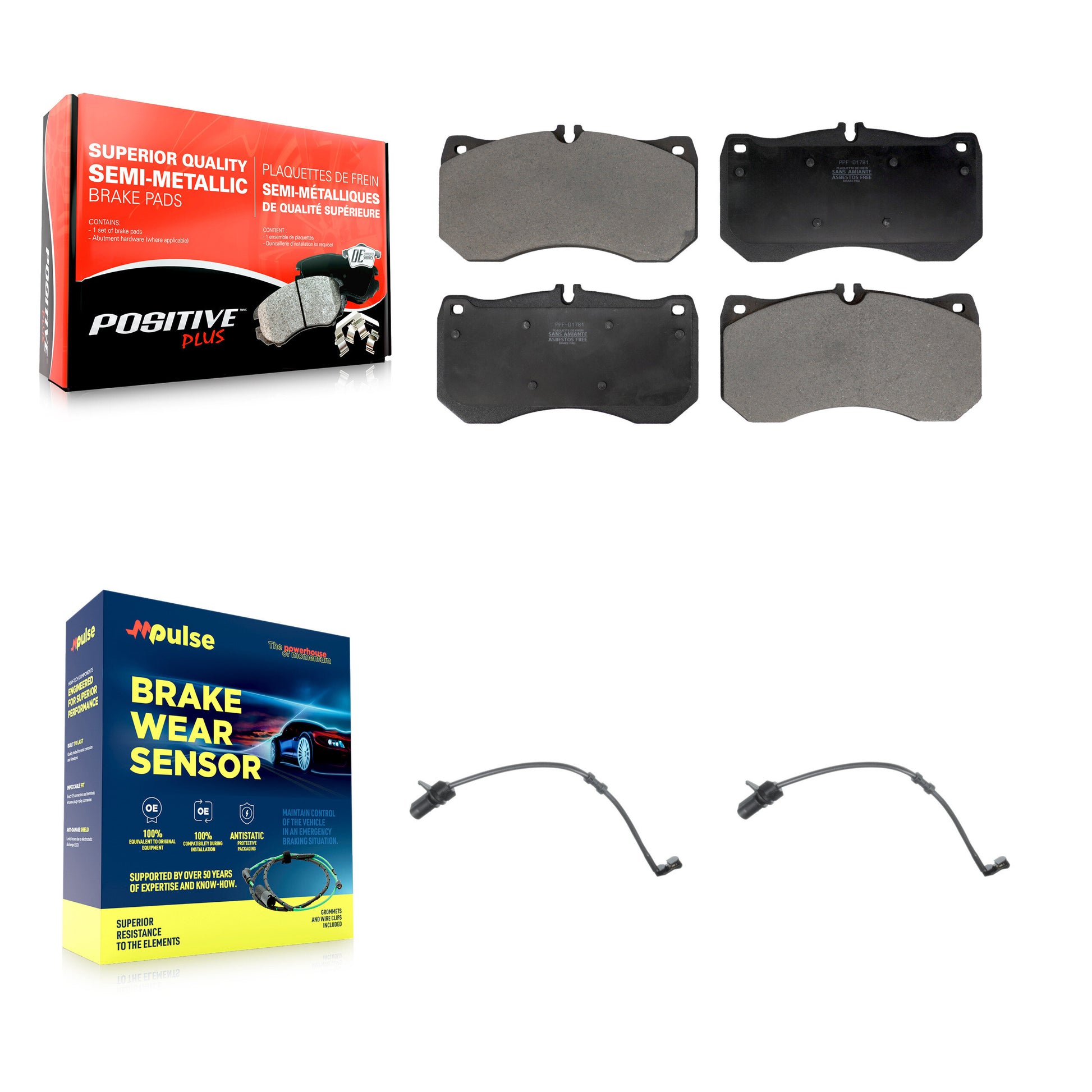 Positive Plus KPW-101395 Disc Brake Pad for 2016-2018 Audi A7 Quattro, Audi A8 Quattro - Front