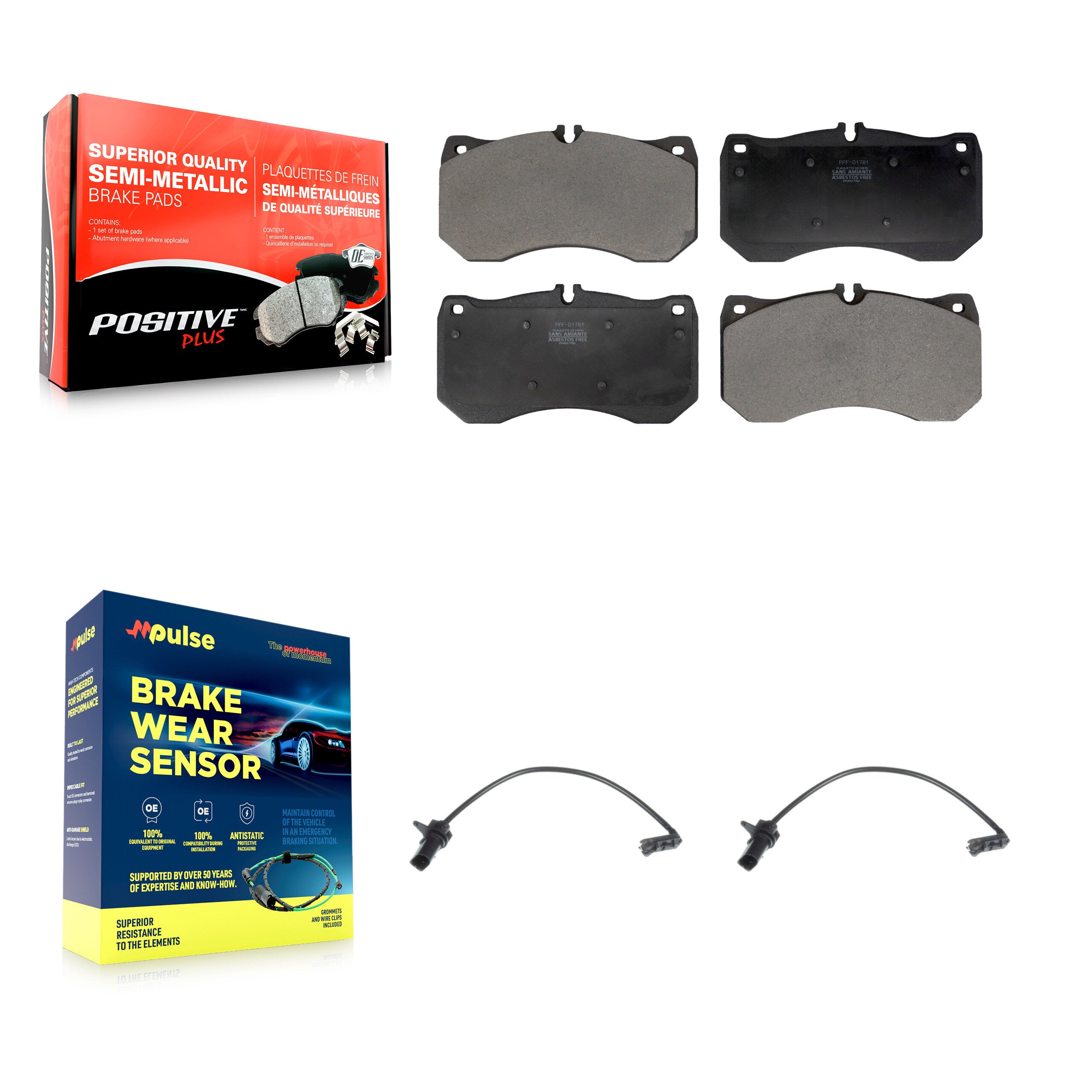 Positive Plus KPW-101400 Disc Brake Pad for 2013-2018 Audi S6, Audi S7, Audi S8 - Front