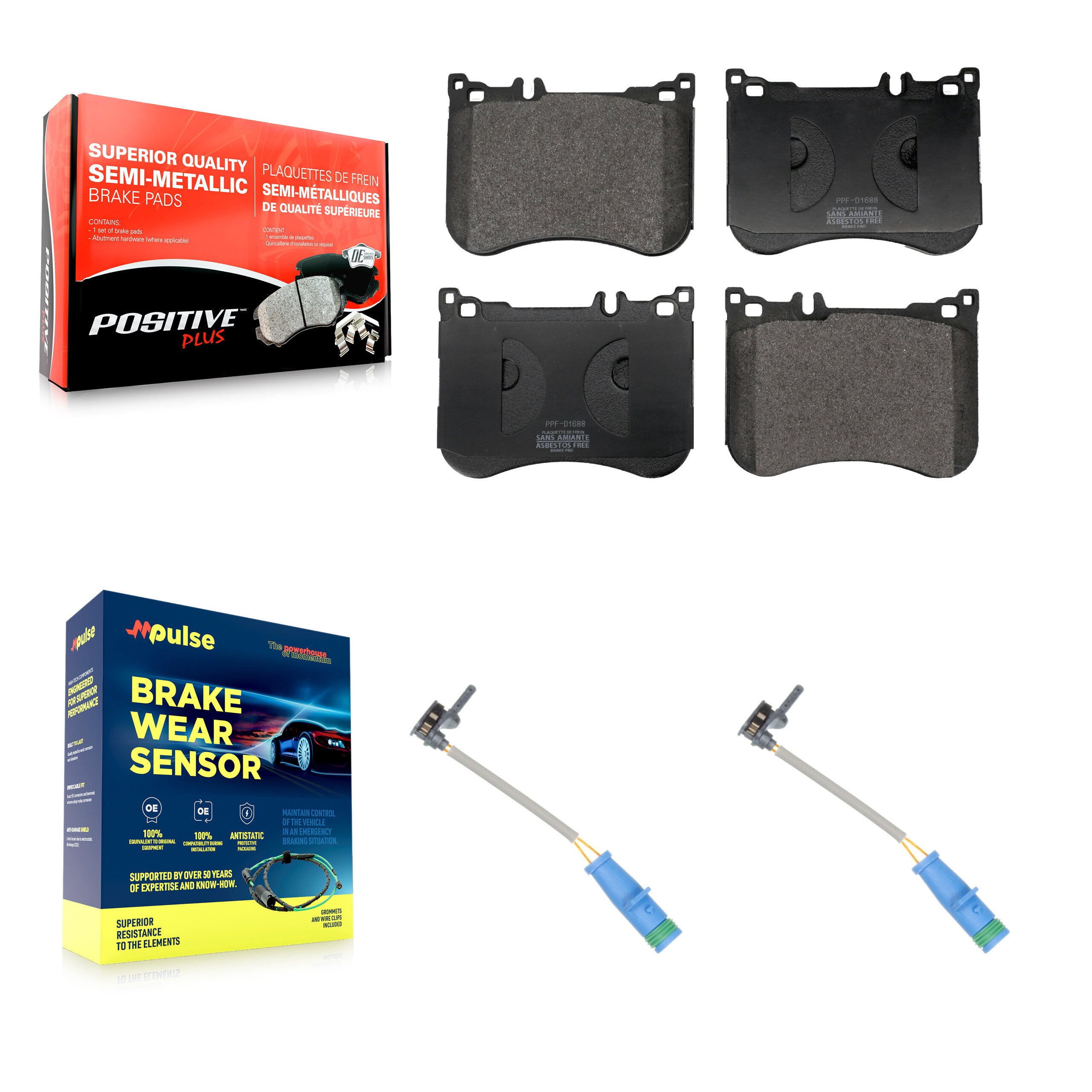 Positive Plus KPW-101407 Disc Brake Pad for 2014-2021 Mercedes-Benz CLS53 AMG, Mercedes-Benz Maybach S560 and More - Front