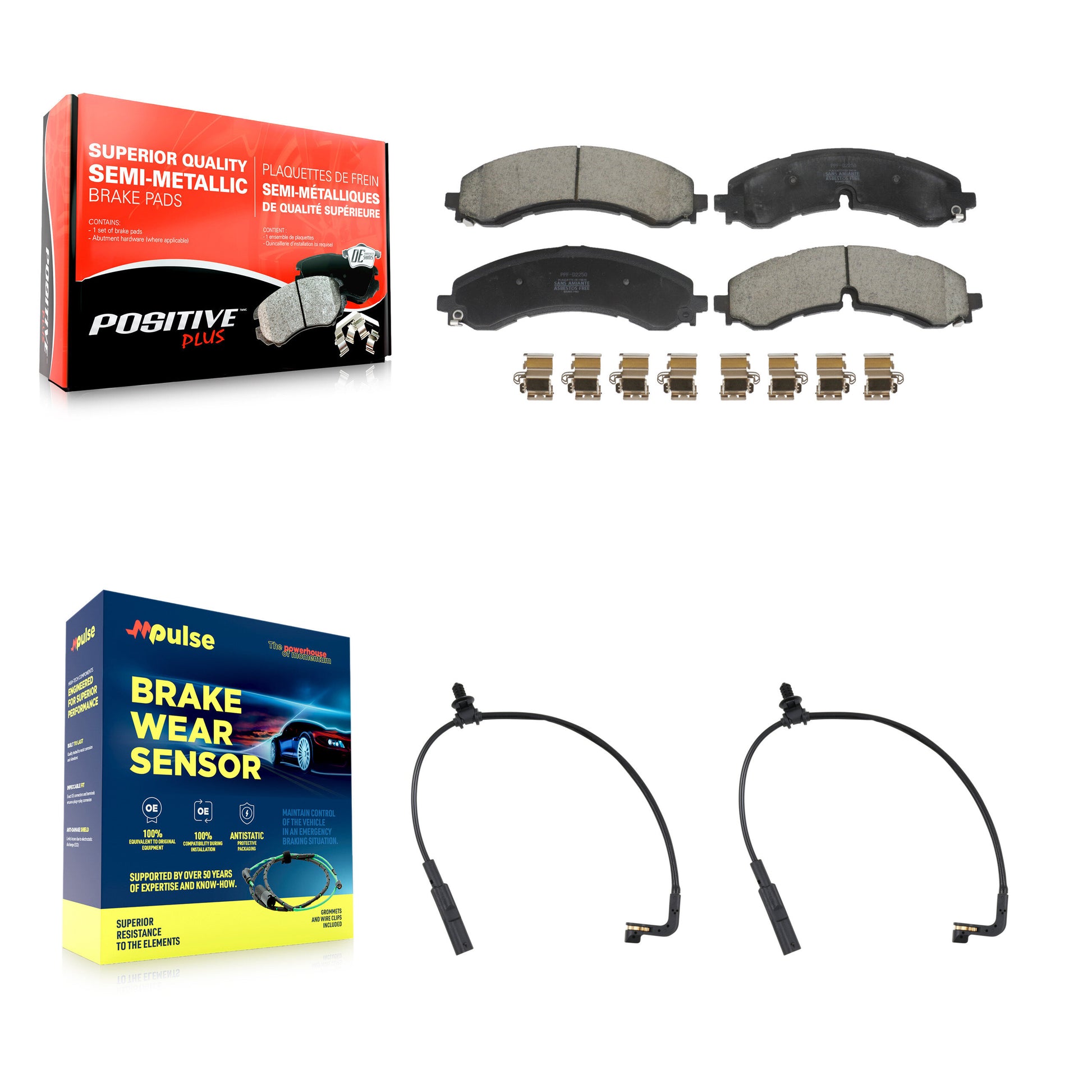 Positive Plus KPW-101408 Disc Brake Pad for 2020-2024 Chevrolet Silverado 2500 HD, Chevrolet Silverado 3500 HD and More - Front