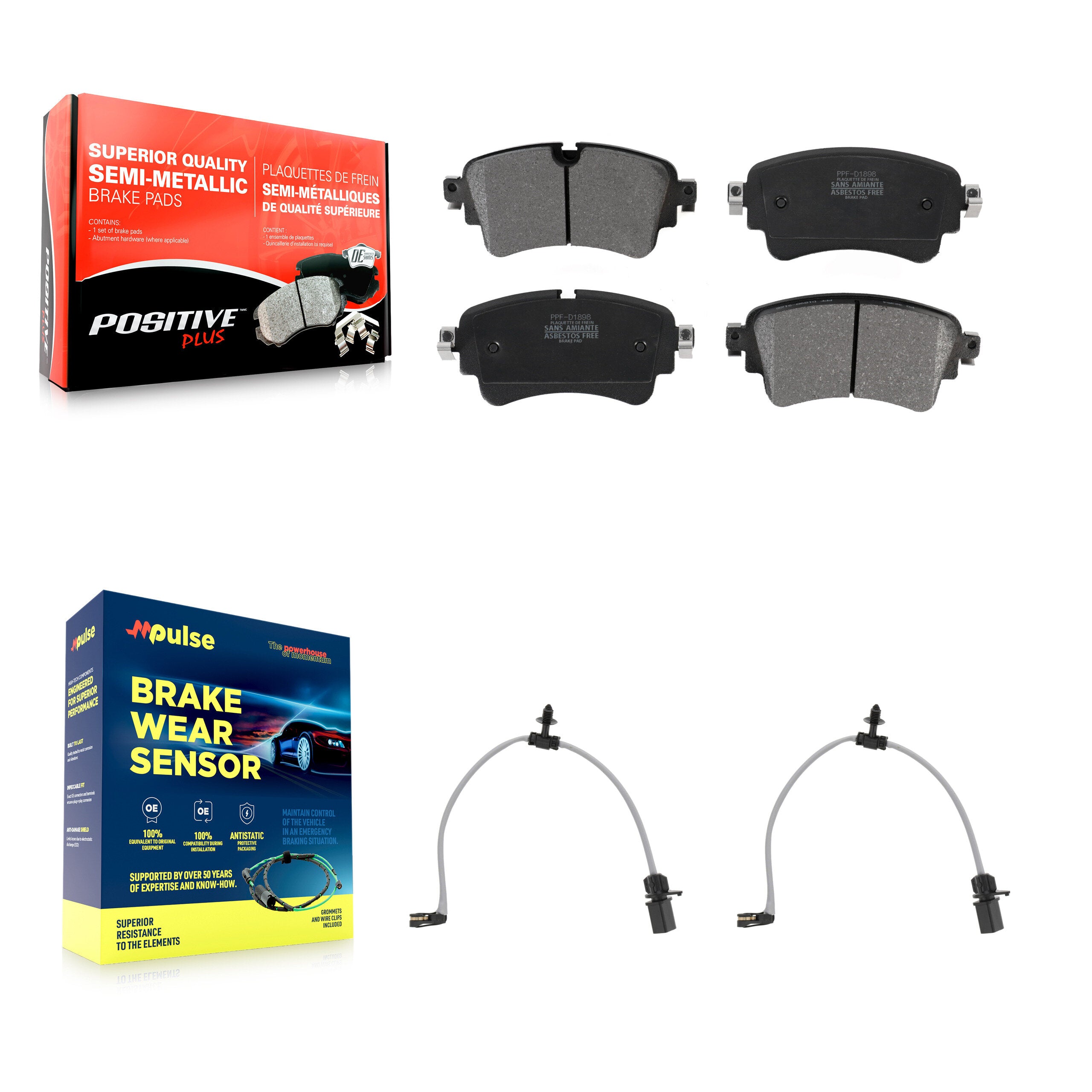 Positive Plus KPW-101413 Disc Brake Pad for 2018-2020 Audi A6 allroad, Audi A6 Quattro and More - Rear