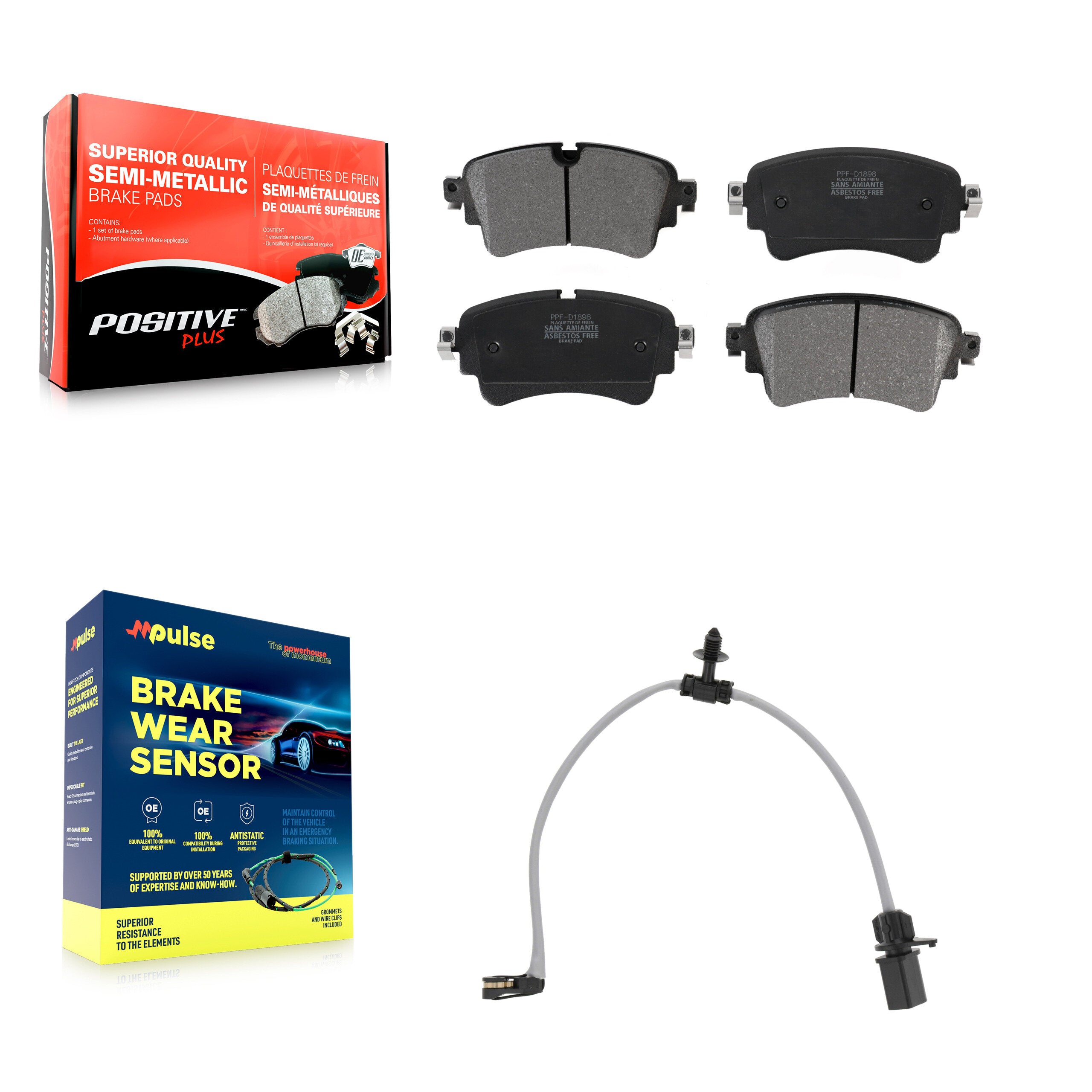 Positive Plus KPW-101423 Disc Brake Pad for 2018-2020 Audi A6 allroad, Audi A6 Quattro and More - Rear
