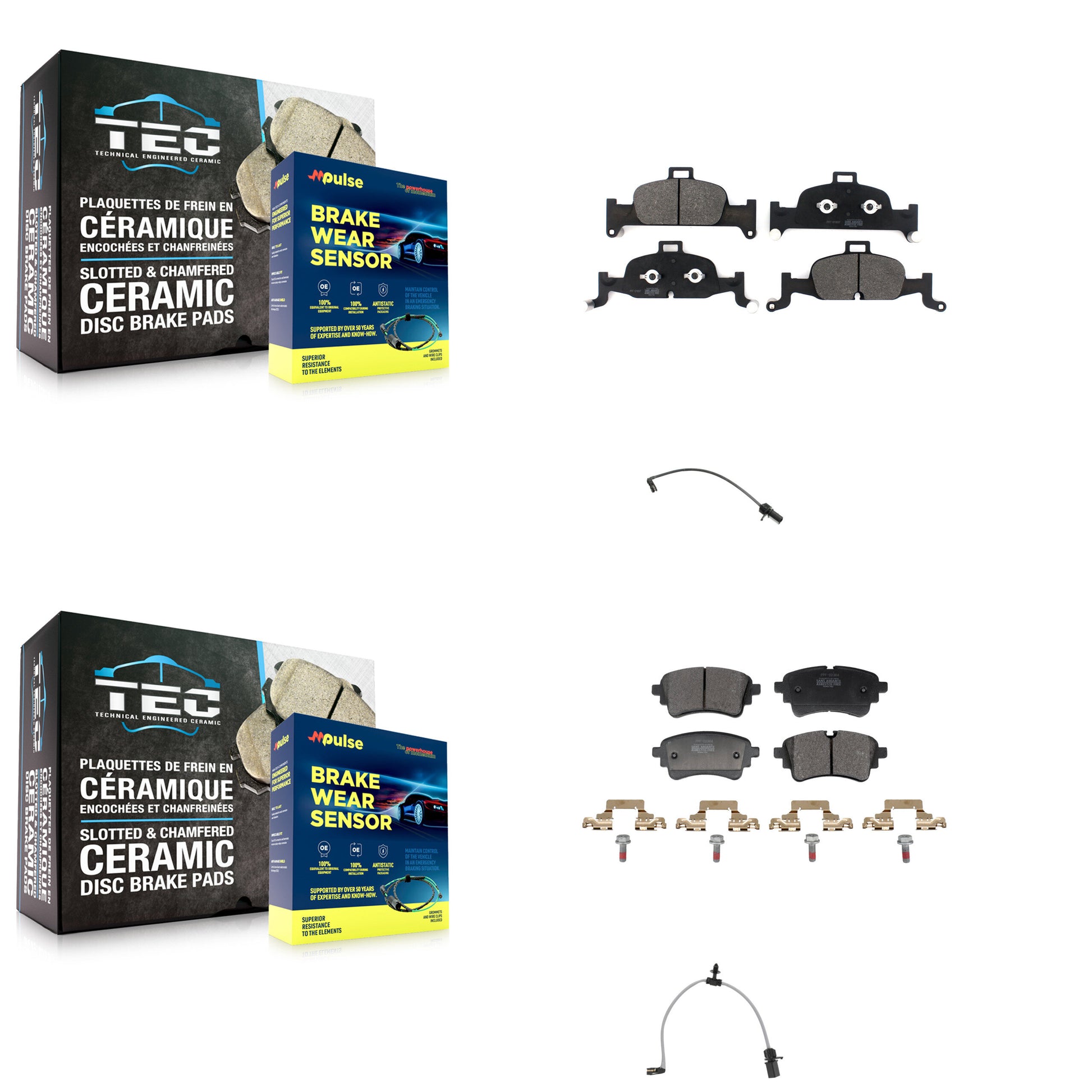 Positive Plus KPW-101438 Disc Brake Pad for 2020-2023 Audi A6 Quattro - Front and Rear