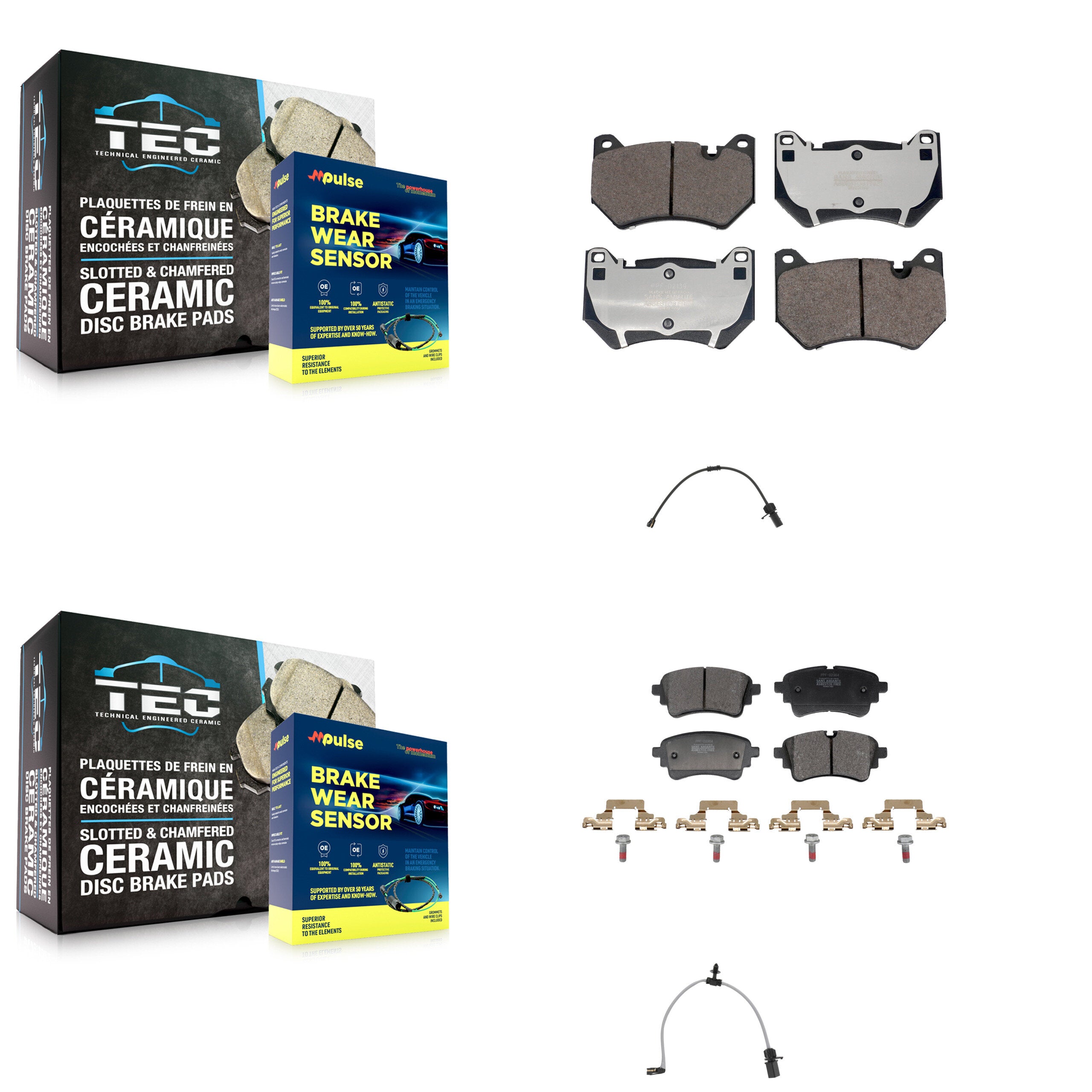 Positive Plus KPW-101444 Disc Brake Pad for 2021 Audi Q5 - Front and Rear