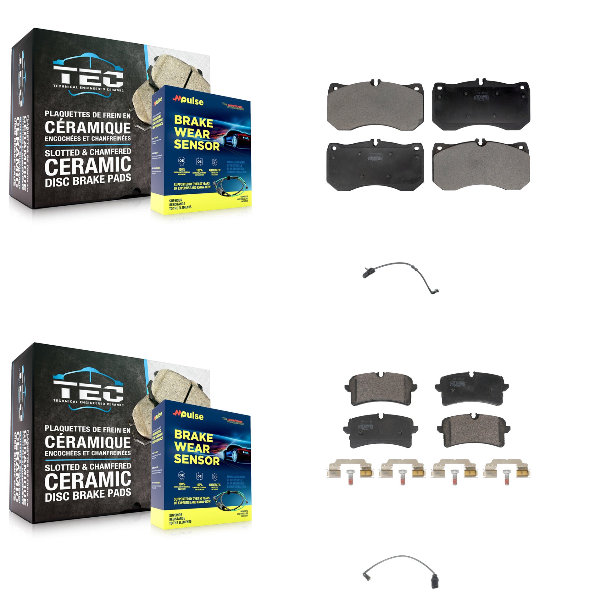Positive Plus KPW-101447 Disc Brake Pad for 2016-2017 Audi A7 Quattro - Front and Rear