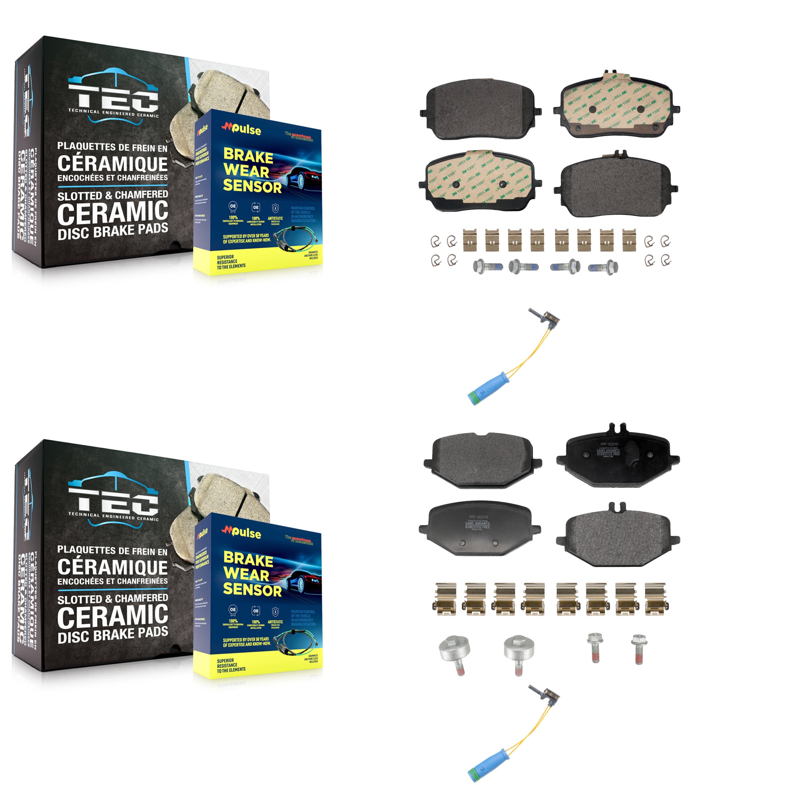 Positive Plus KPW-101451 Disc Brake Pad for 2020-2023 Mercedes-Benz GLE450, Mercedes-Benz GLE53 AMG and More - Front and Rear