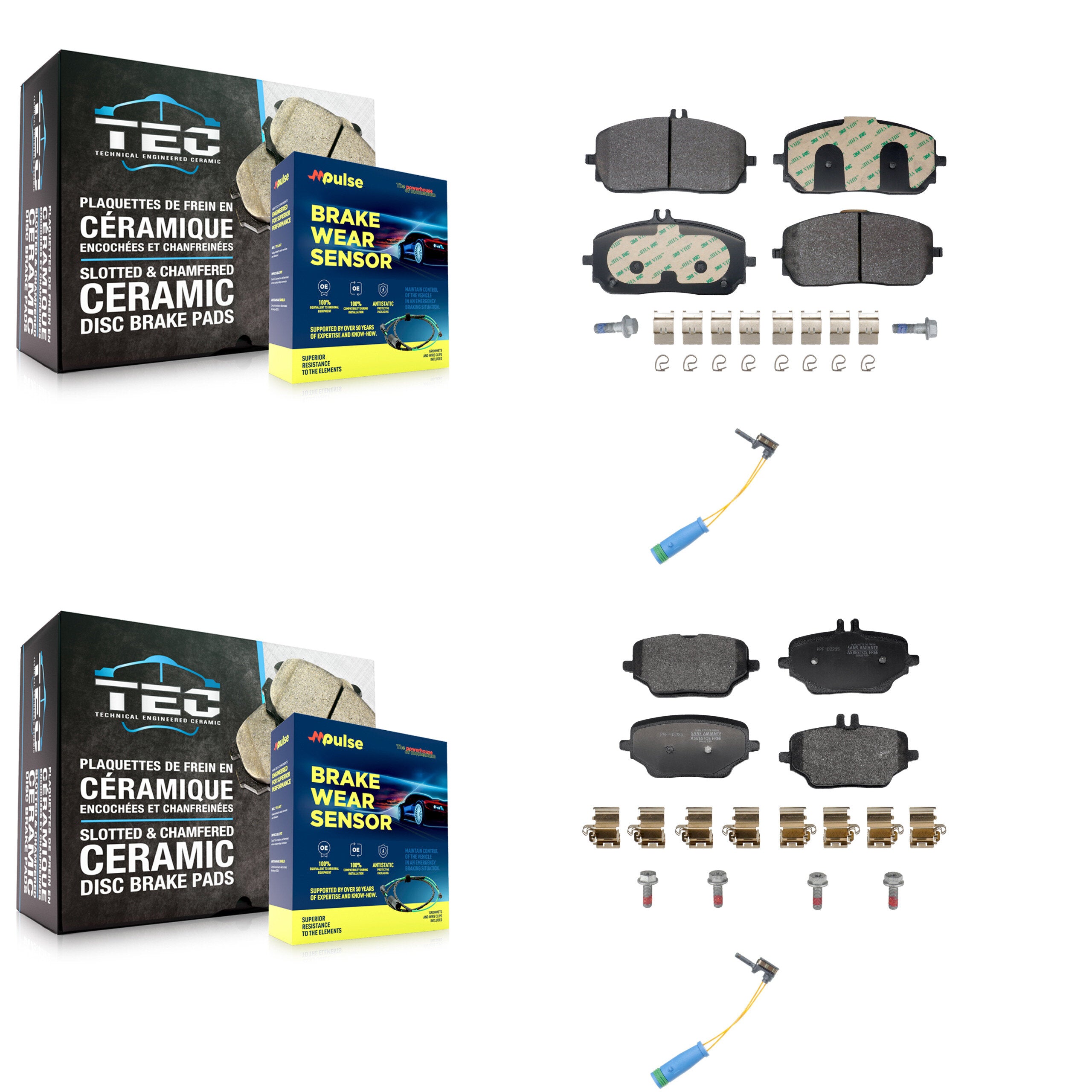 Positive Plus KPW-101452 Disc Brake Pad for 2020-2023 Mercedes-Benz GLE350 - Front and Rear