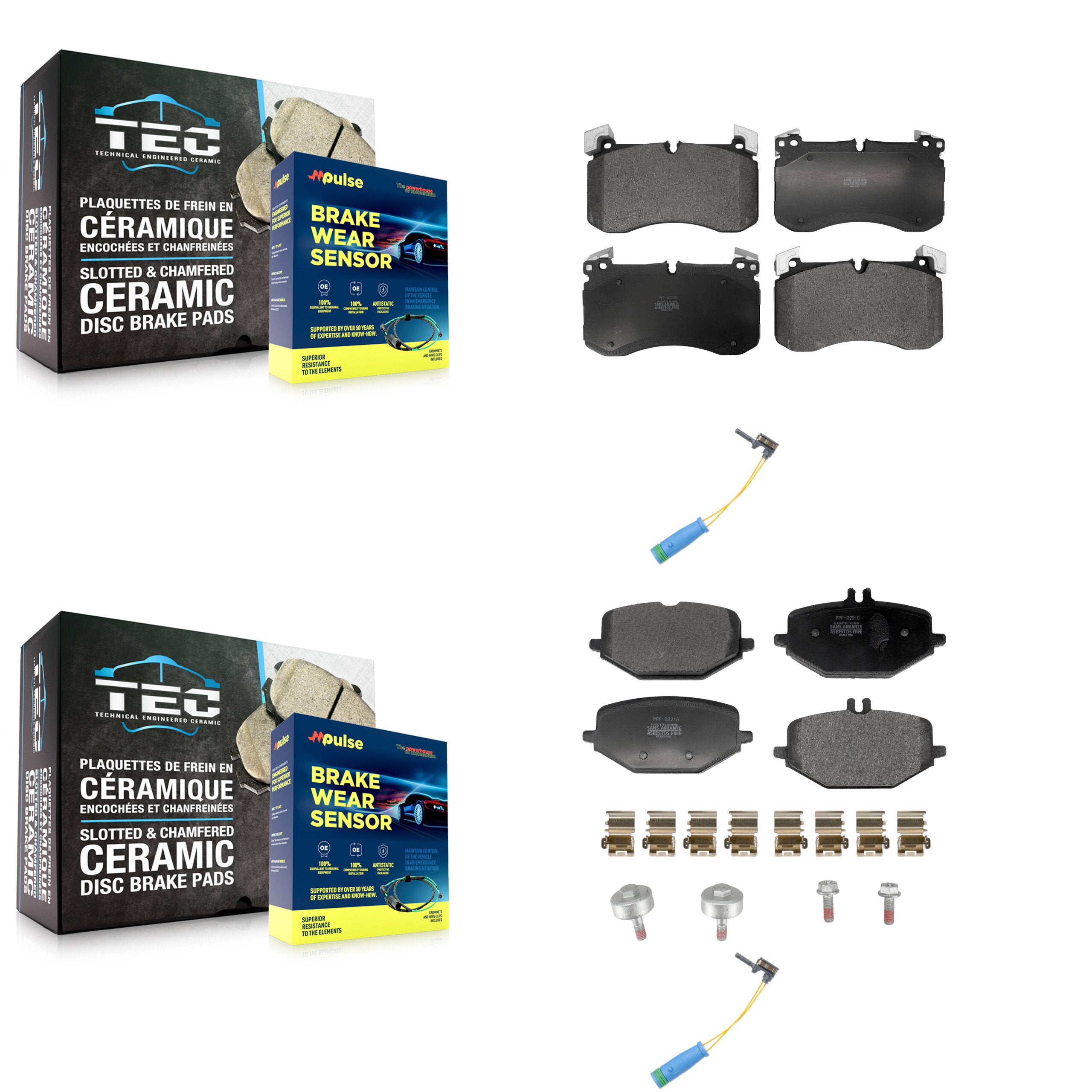 Positive Plus KPW-101453 Disc Brake Pad for 2020-2022 Mercedes-Benz GLS450 - Front and Rear