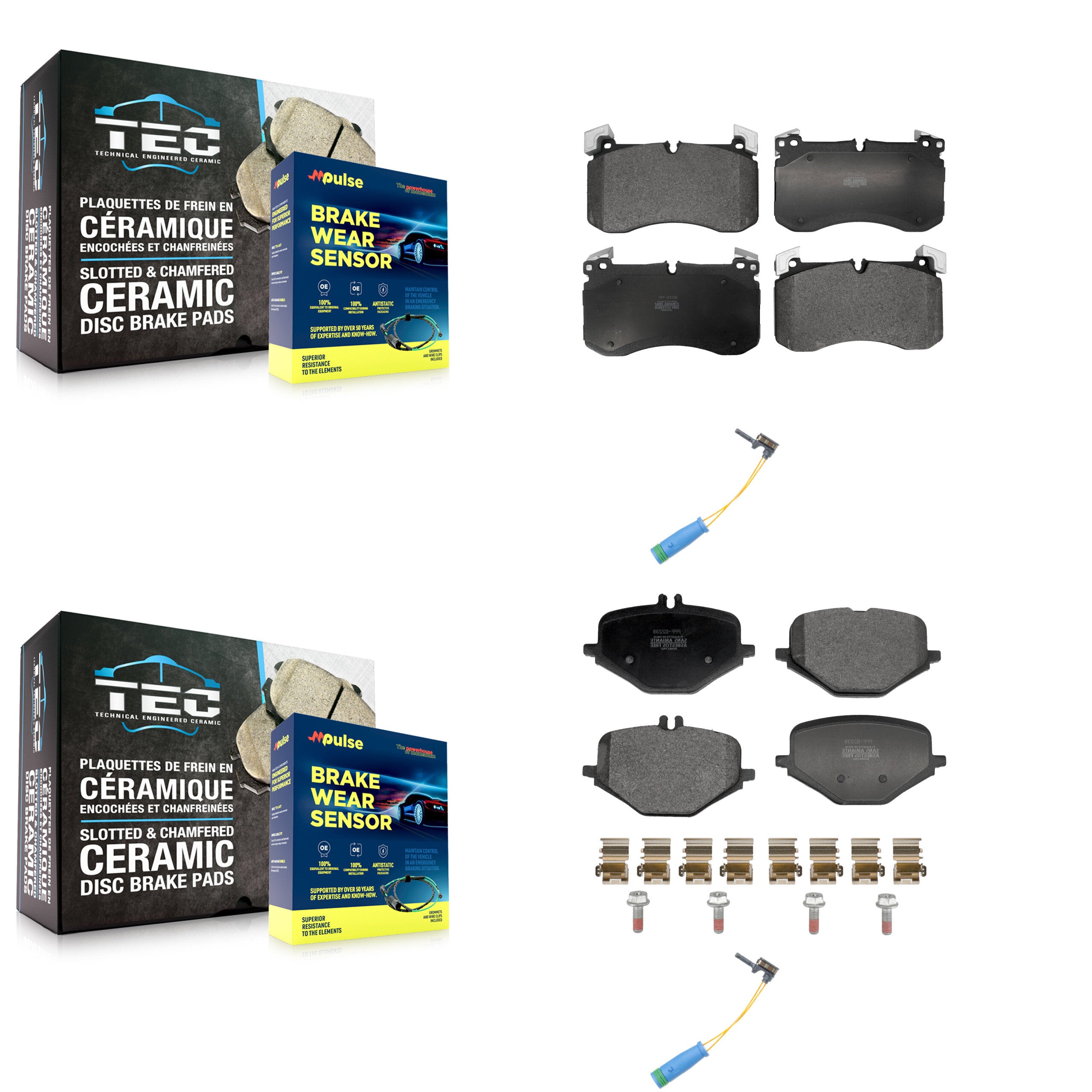 Positive Plus KPW-101454 Disc Brake Pad for 2021-2023 Mercedes-Benz GLE53 AMG, Mercedes-Benz GLS63 AMG - Front and Rear