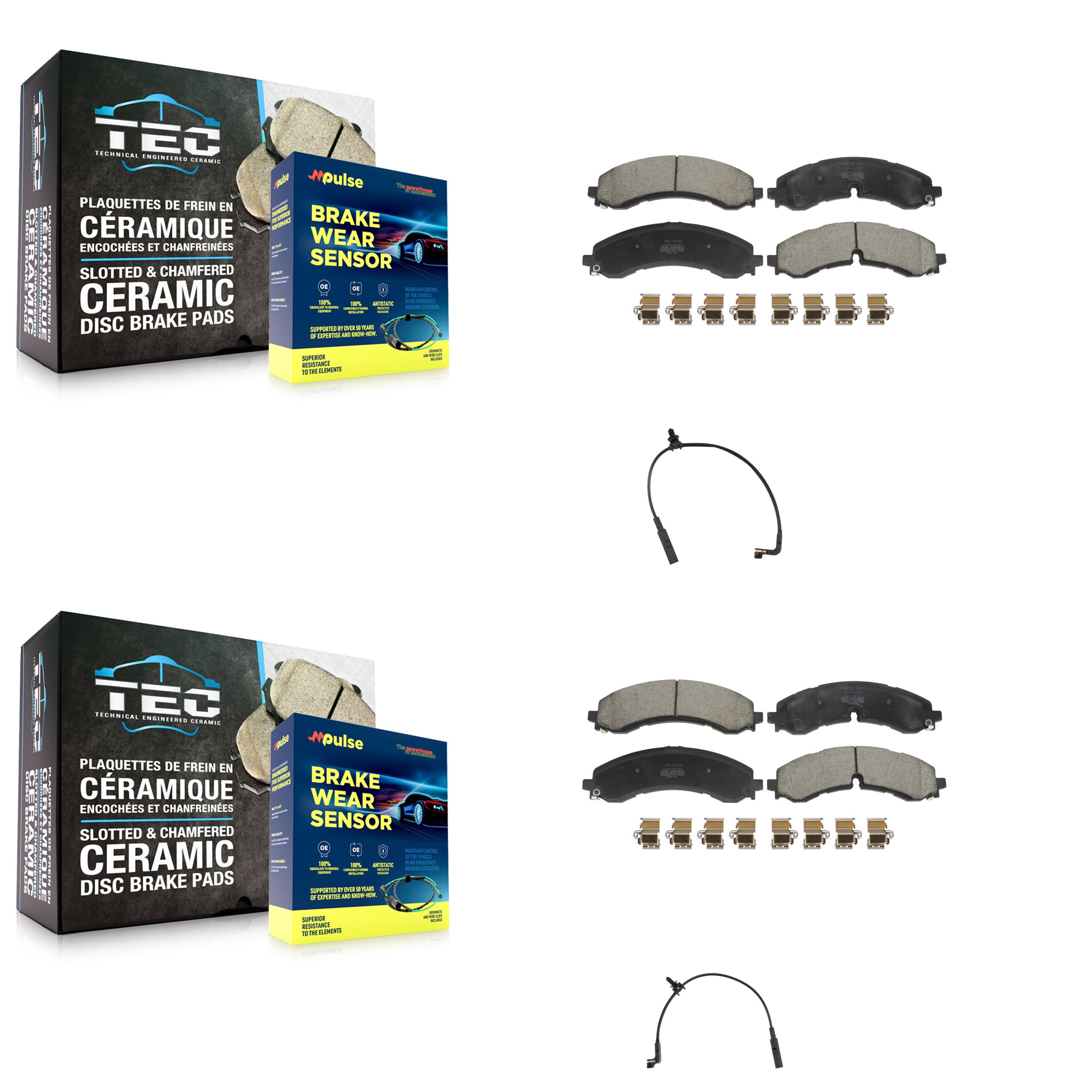 Positive Plus KPW-101455 Disc Brake Pad for 2023-2024 Chevrolet Silverado 2500 HD, Chevrolet Silverado 3500 HD and More - Front and Rear