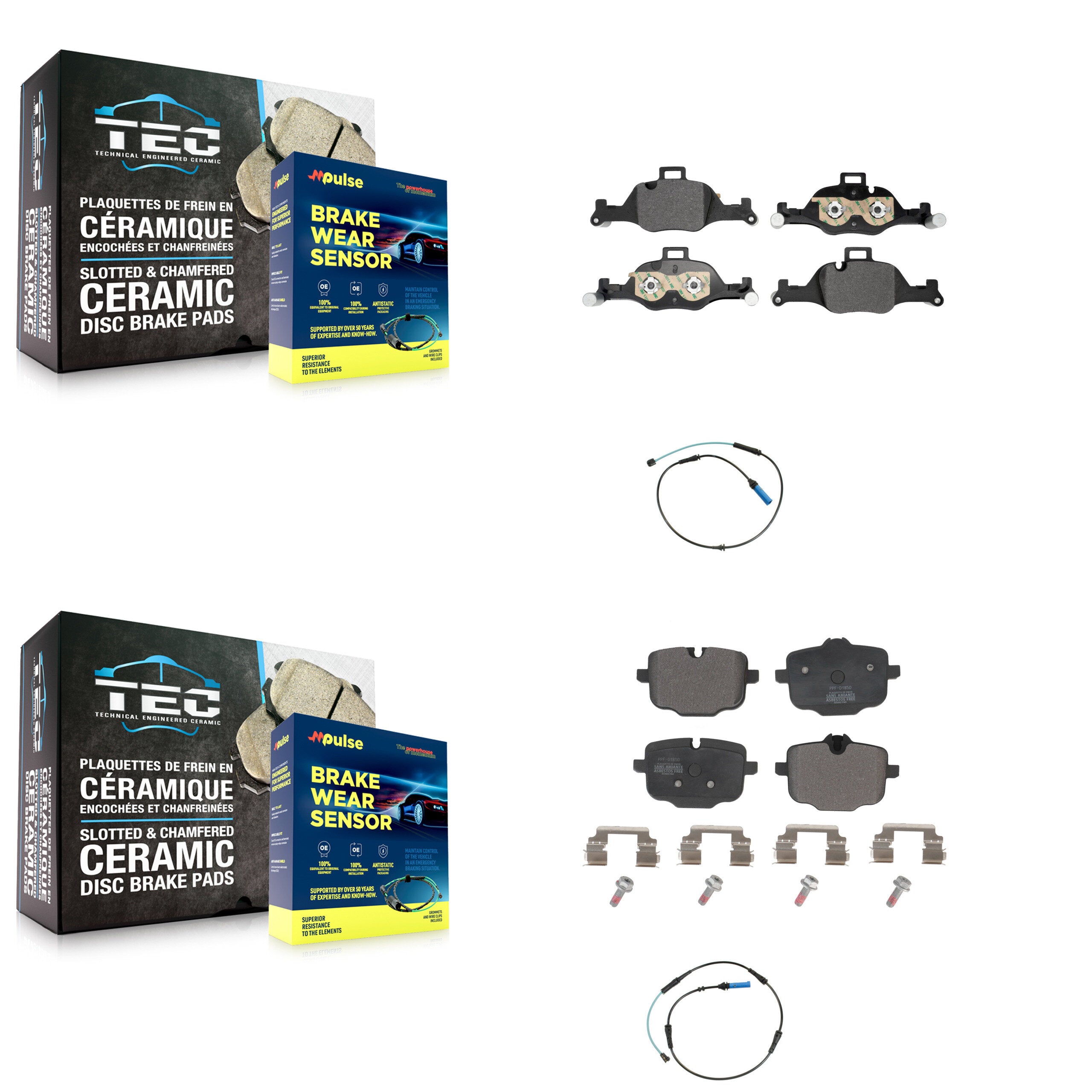 Positive Plus KPW-101457 Disc Brake Pad for 2017-2021 BMW 540i xDrive, BMW 540i - Front and Rear