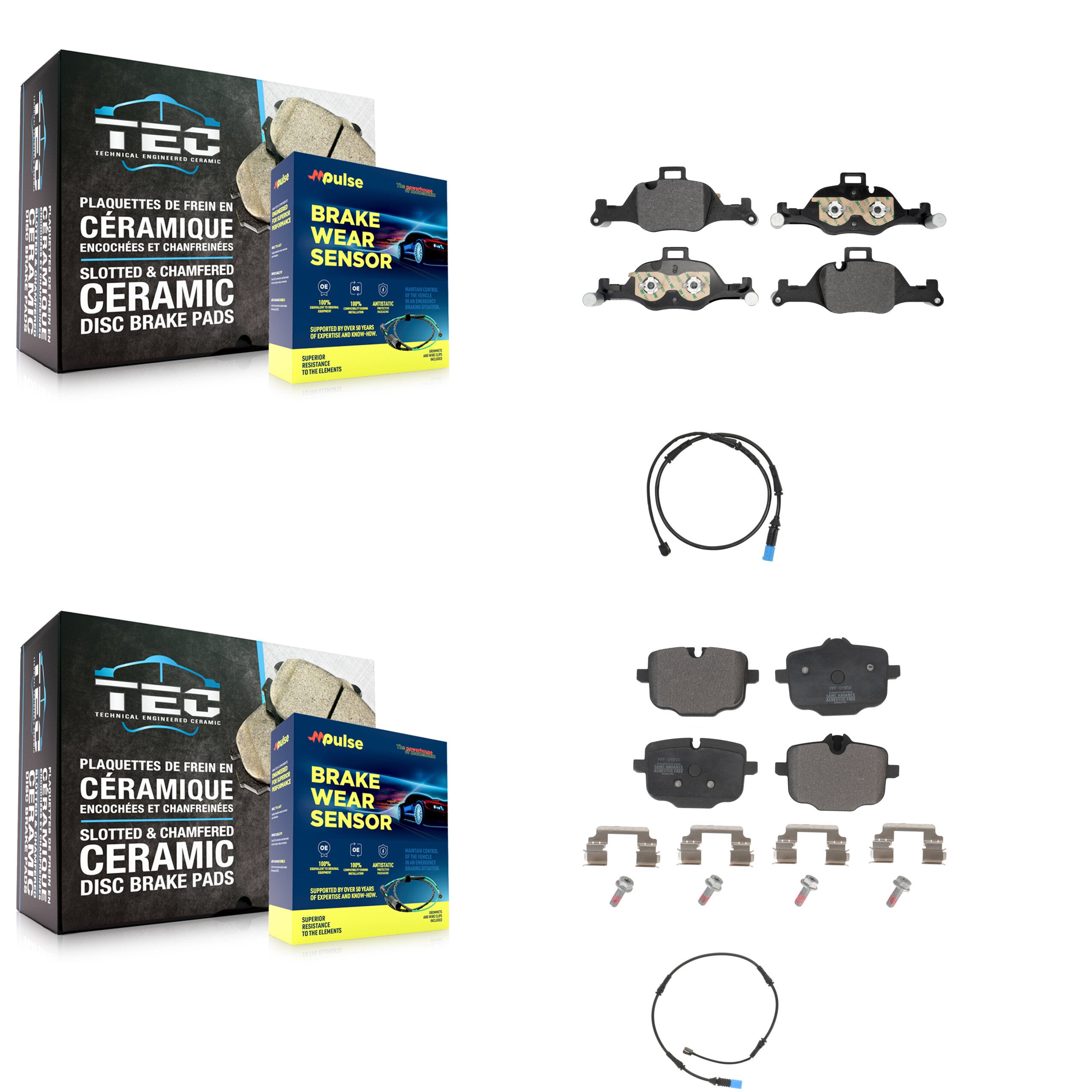Positive Plus KPW-101458 Disc Brake Pad for 2019-2021 BMW X6, BMW X5 - Front and Rear