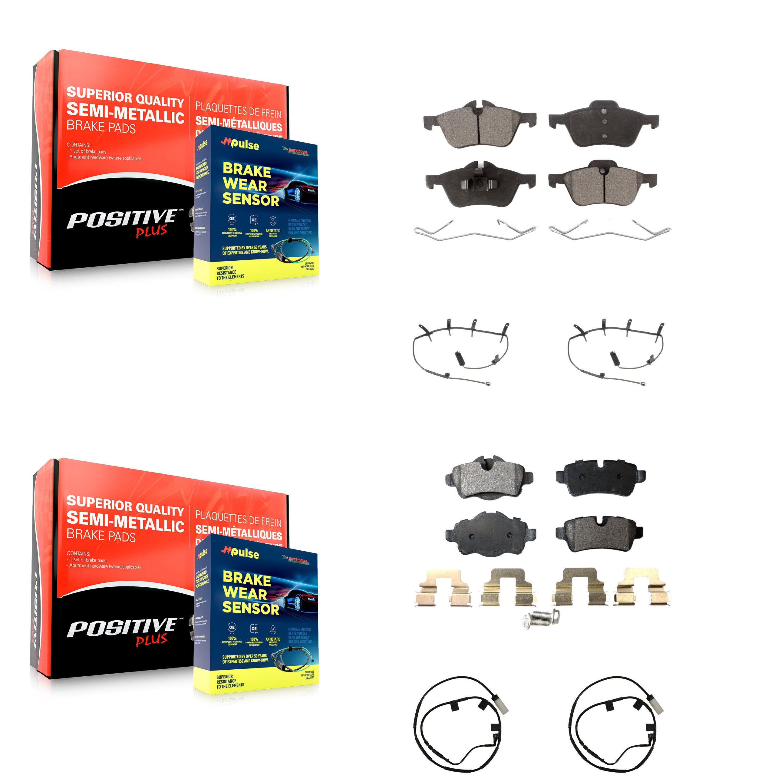 Positive Plus KPW-101485 Disc Brake Pad for 2007-2008 Mini Cooper - Front and Rear
