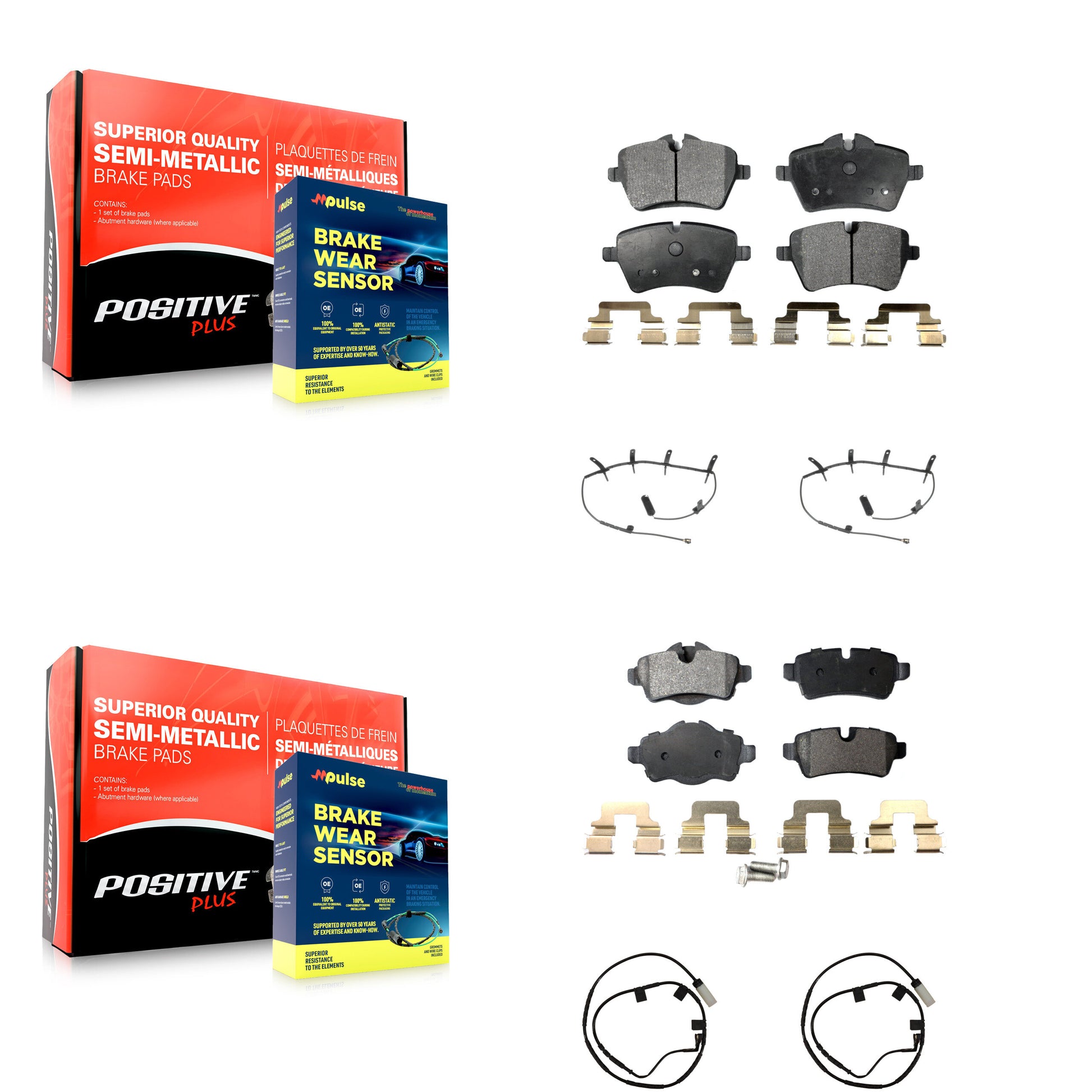 Positive Plus KPW-101486 Disc Brake Pad for 2007-2008 Mini Cooper - Front and Rear