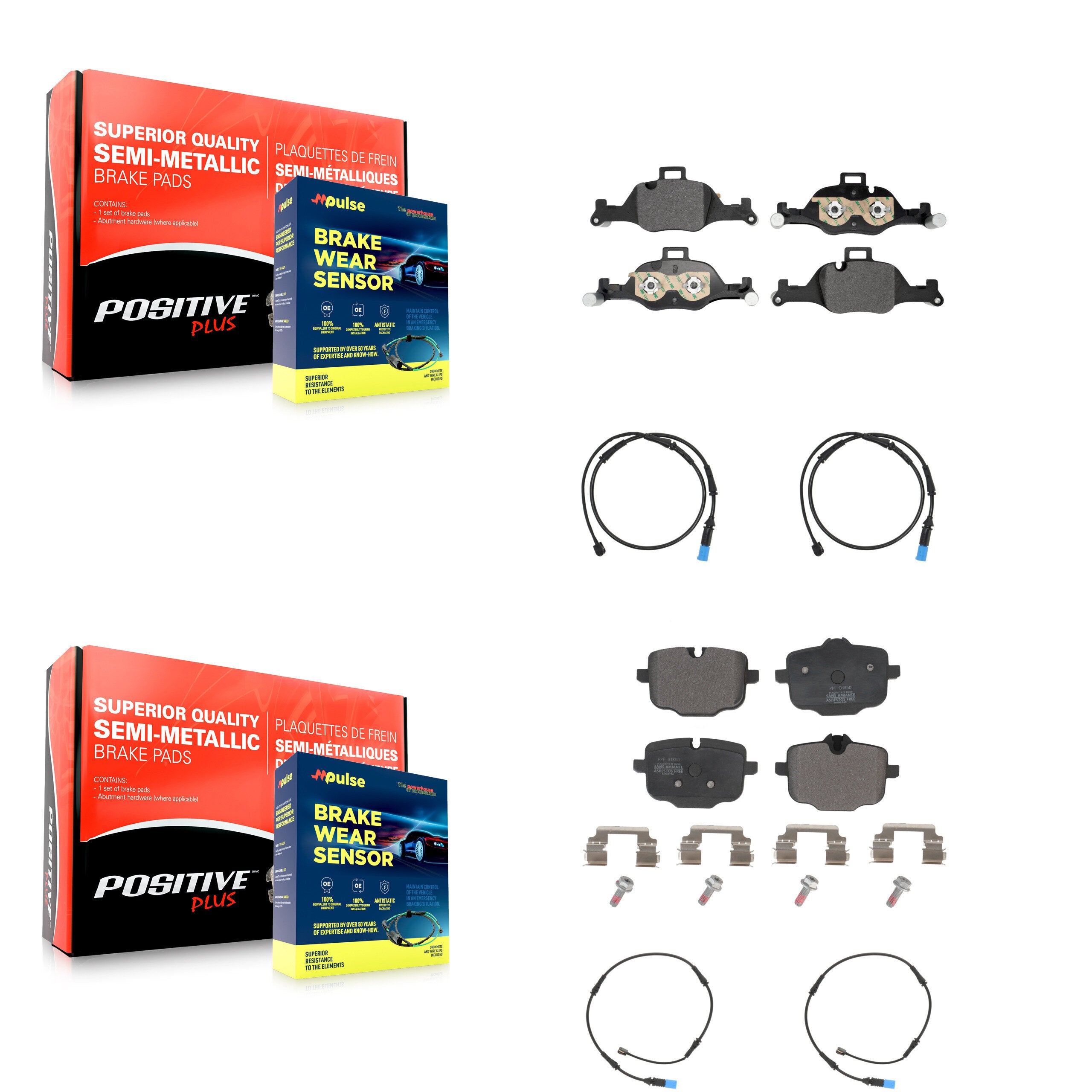 Positive Plus KPW-101491 Disc Brake Pad for 2019-2021 BMW X6, BMW X5 - Front and Rear