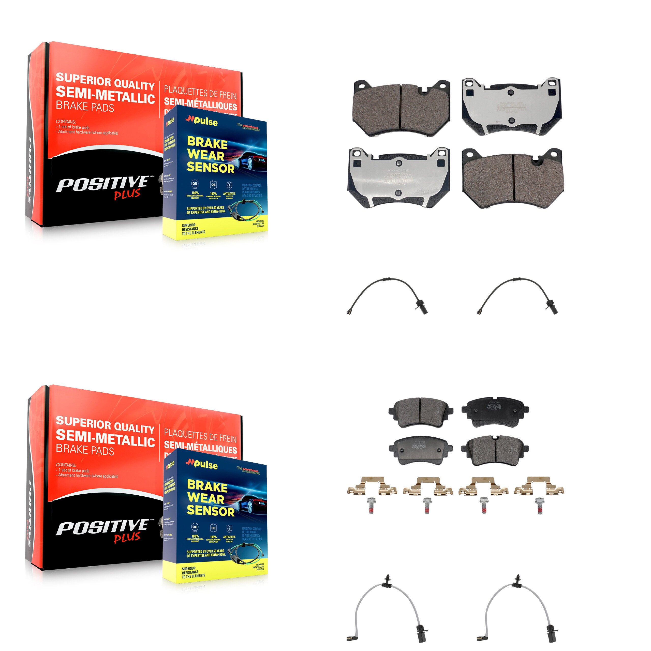 Positive Plus KPW-101499 Disc Brake Pad for 2021 Audi Q5 - Front and Rear