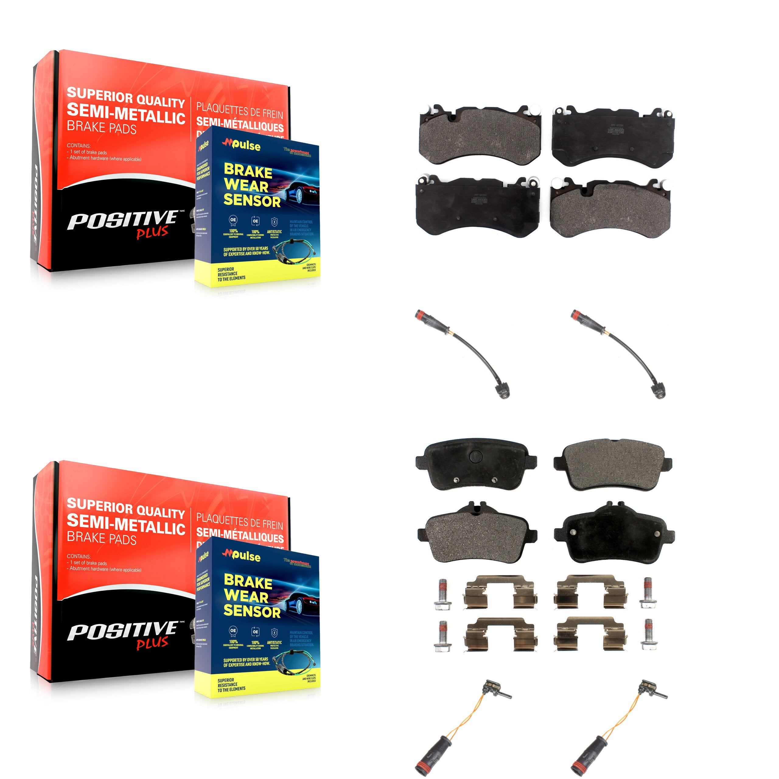 Positive Plus KPW-101500 Disc Brake Pad for 2012-2019 Mercedes-Benz GLE63 AMG, Mercedes-Benz GL63 AMG, Mercedes-Benz ML63 AMG - Front and Rear