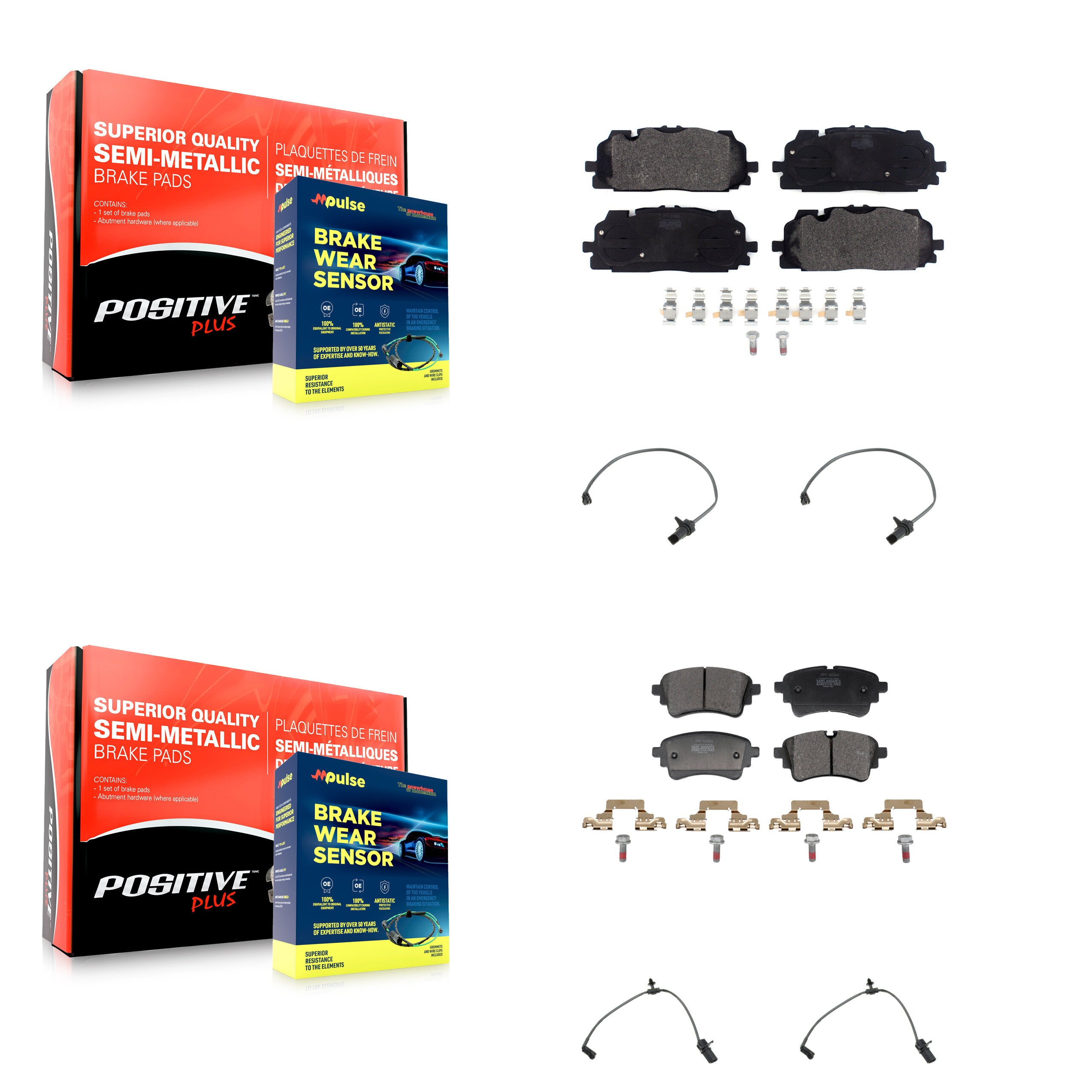 Positive Plus KPW-101505 Disc Brake Pad for 2021-2023 Audi S4, Audi S5, Audi S5 Sportback - Front and Rear