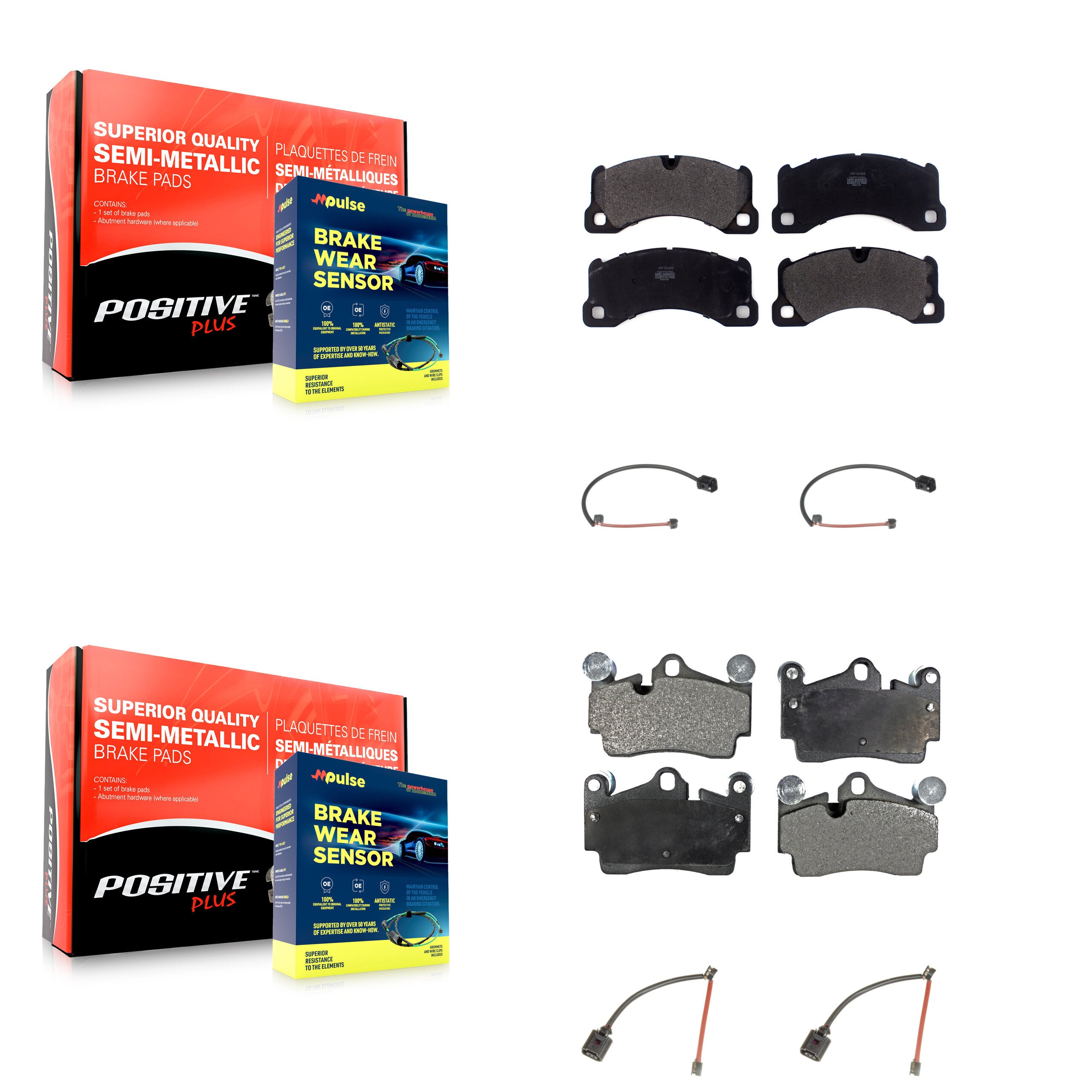 Positive Plus KPW-101508 Disc Brake Pad for 2008-2010 Porsche Cayenne - Front and Rear