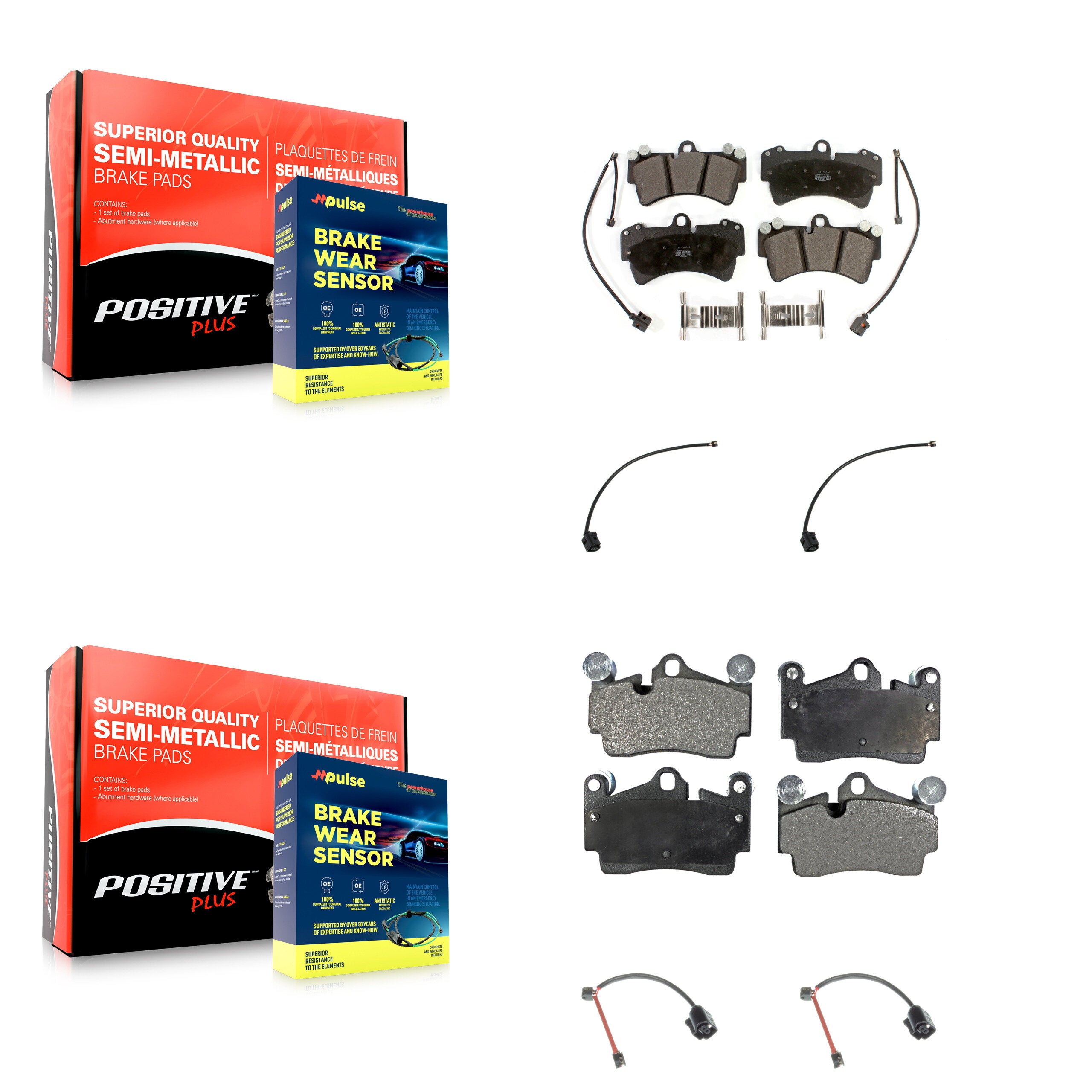 Positive Plus KPW-101511 Disc Brake Pad for 2011 Audi Q7 - Front and Rear