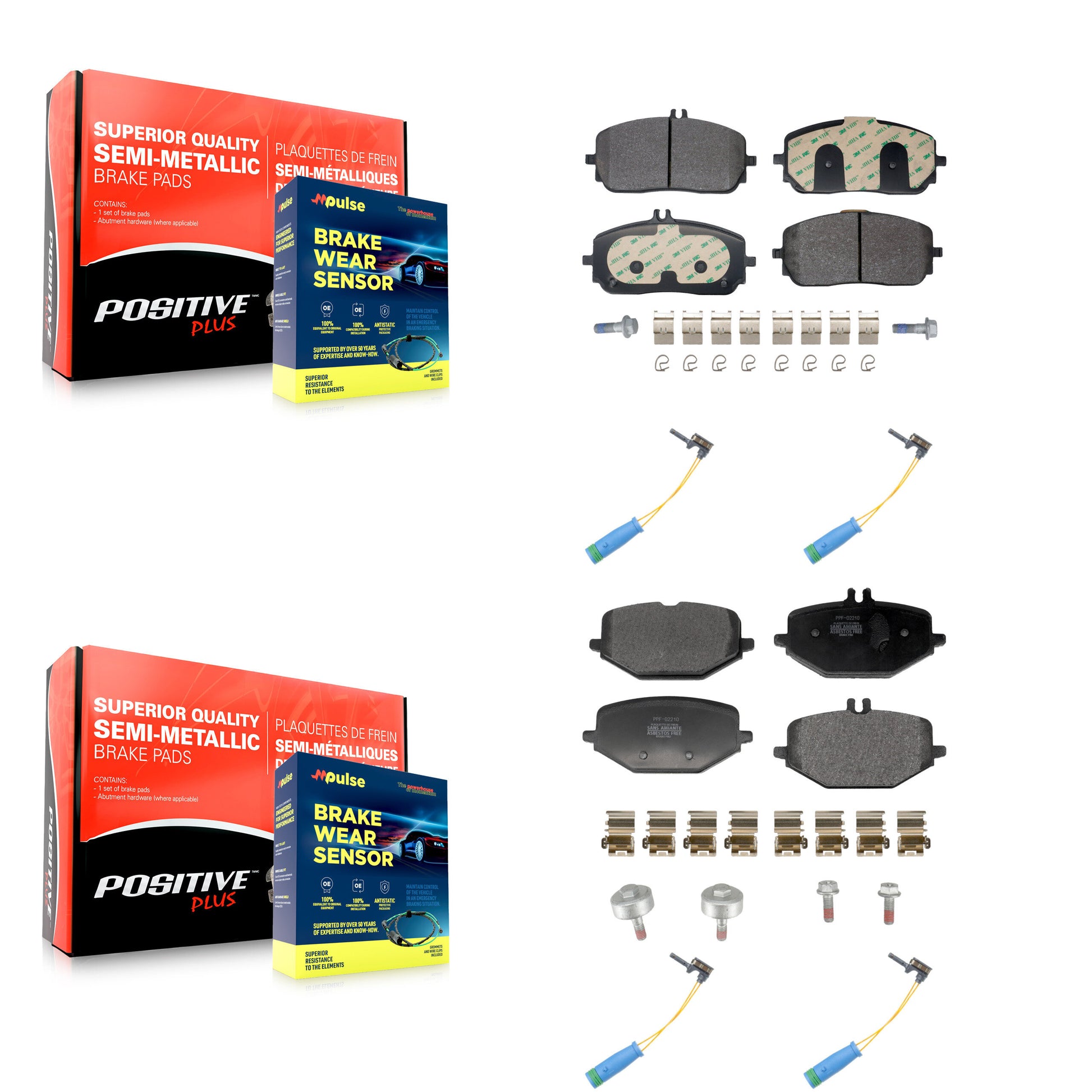 Positive Plus KPW-101516 Disc Brake Pad for 2019-2023 Mercedes-Benz GLE350, Mercedes-Benz G550 - Front and Rear