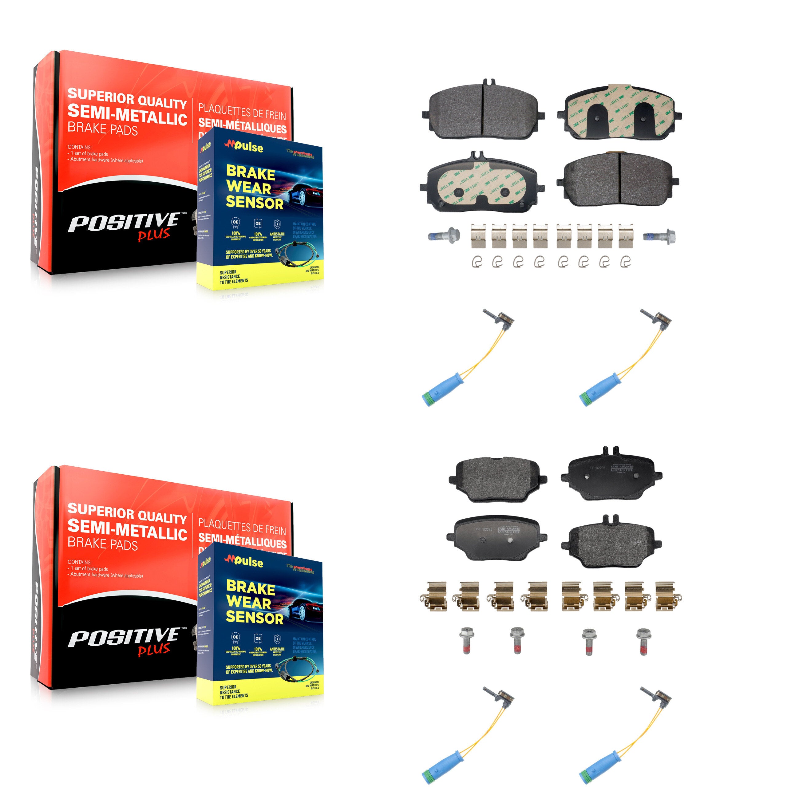Positive Plus KPW-101519 Disc Brake Pad for 2020-2023 Mercedes-Benz GLE350 - Front and Rear
