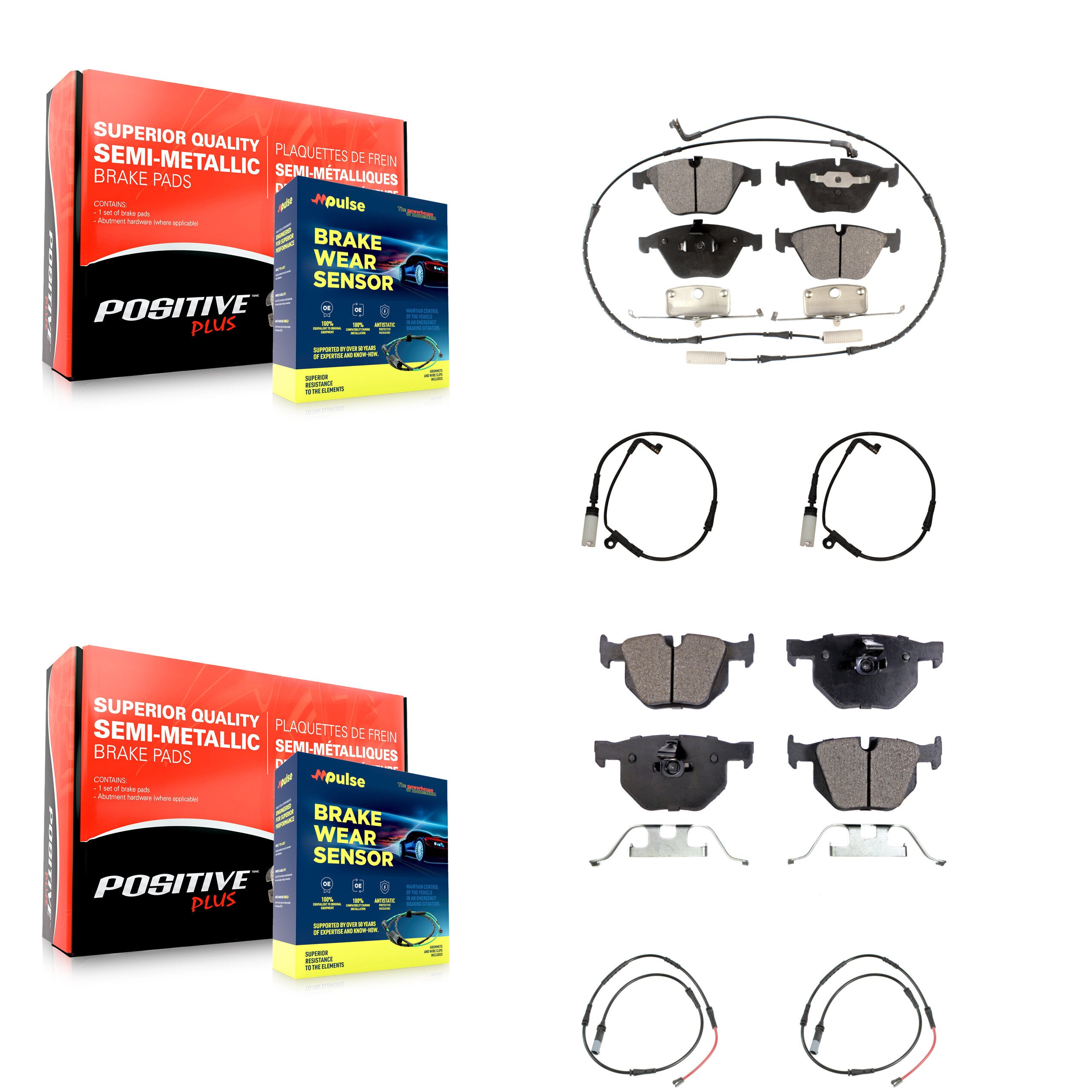 Positive Plus KPW-101523 Disc Brake Pad for 2009-2010 BMW 528i xDrive - Front and Rear