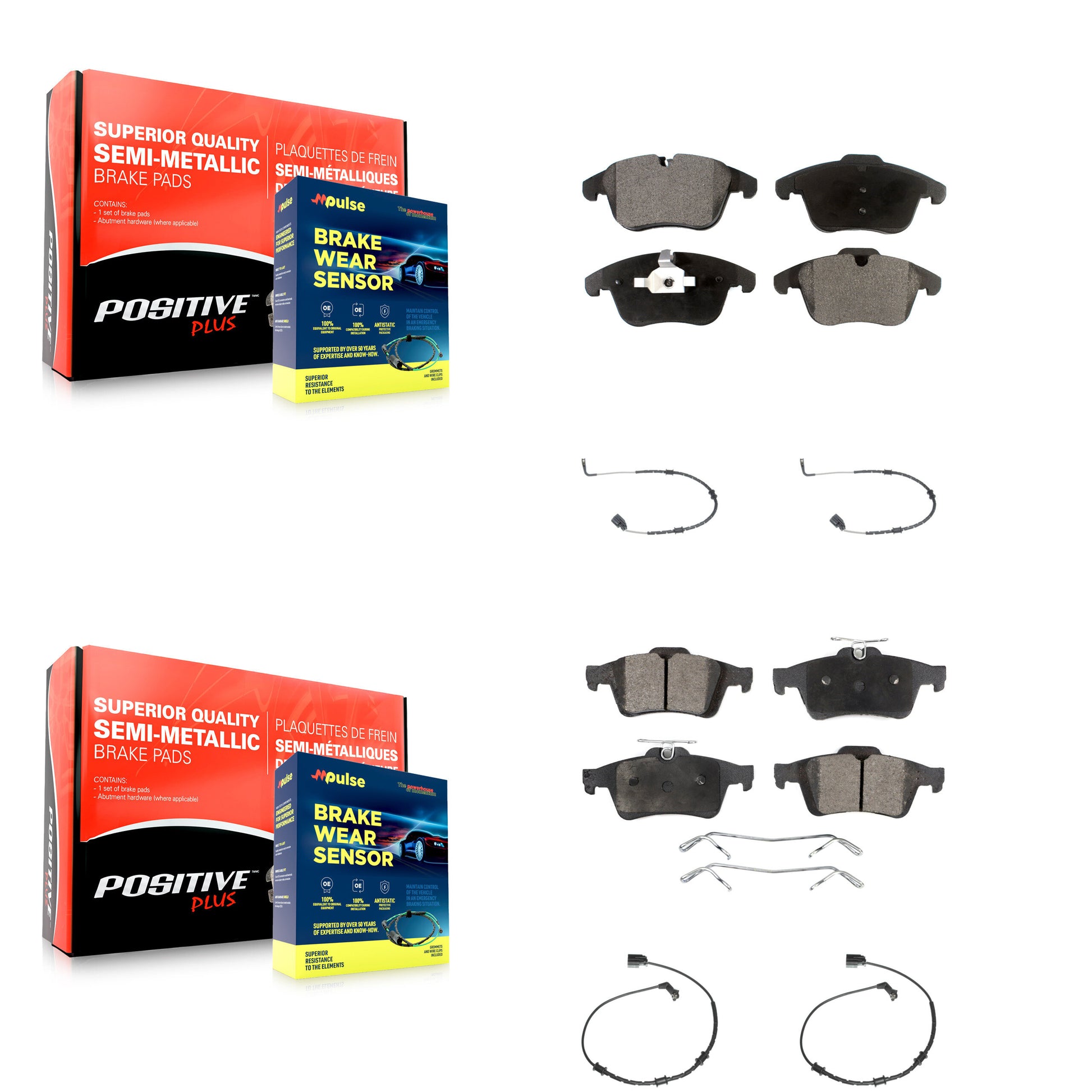 Positive Plus KPW-101524 Disc Brake Pad for 2009 Jaguar XF - Front and Rear