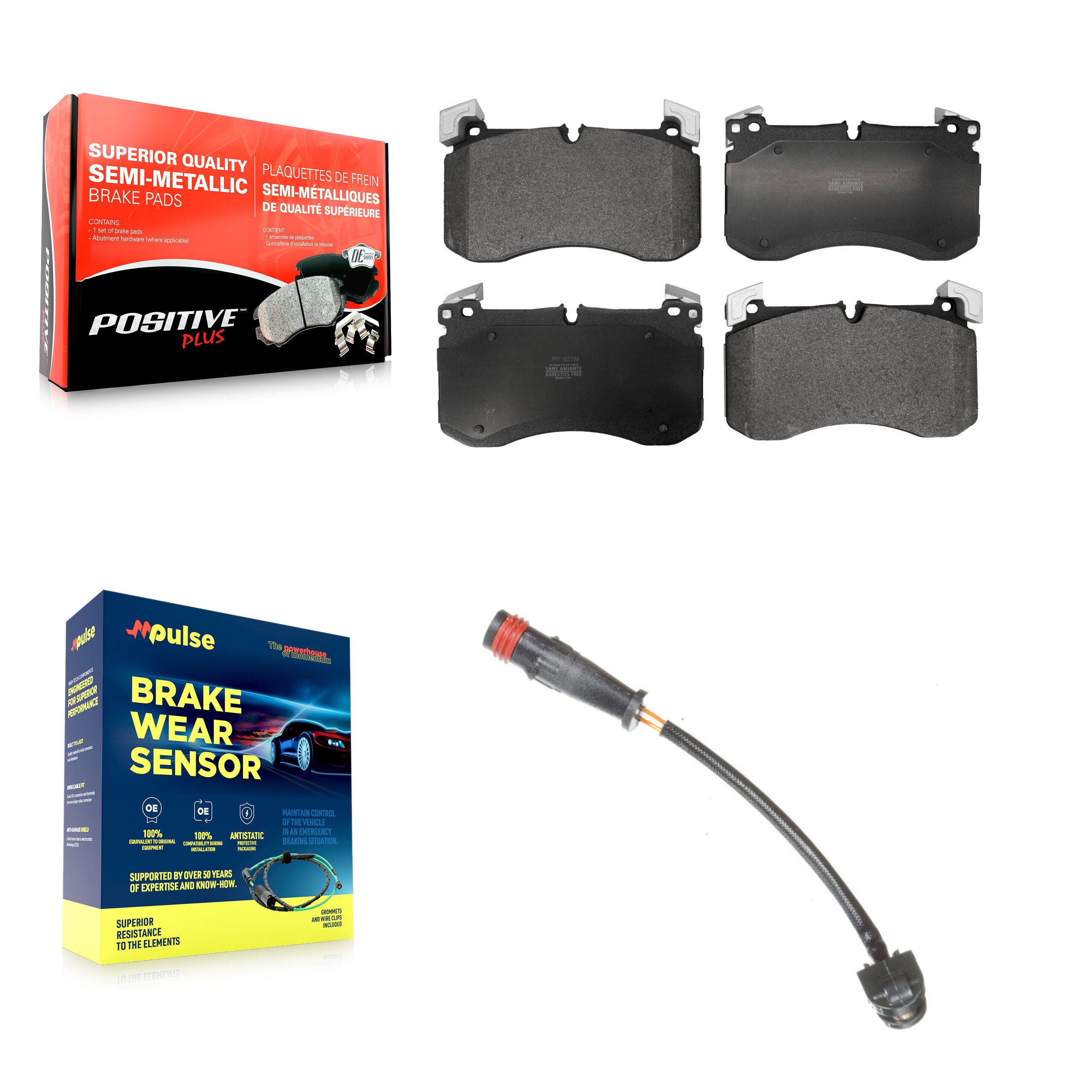 Positive Plus KPW-101568 Disc Brake Pad for 2019-2022 Mercedes-Benz G63 AMG - Front