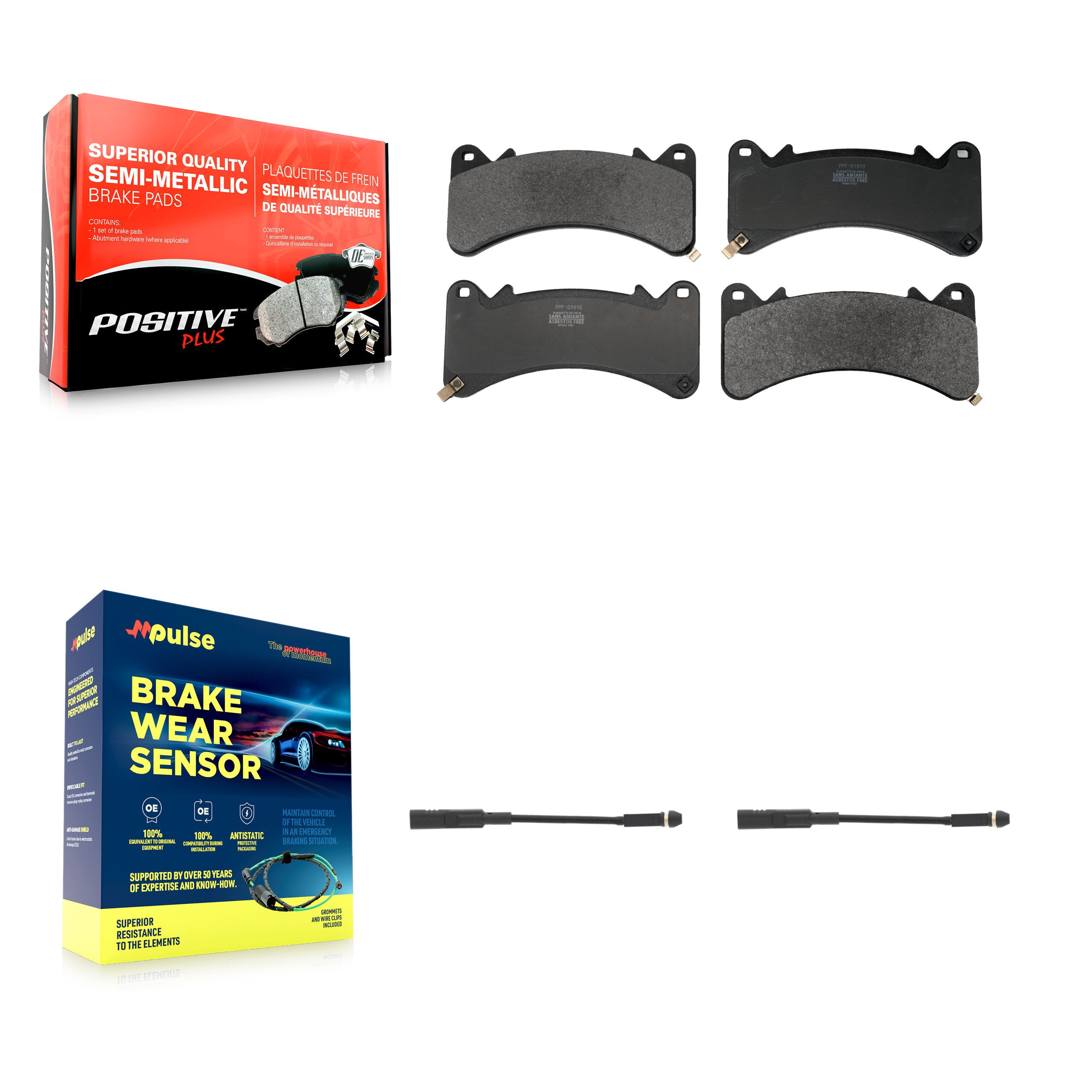 Positive Plus KPW-101594 Disc Brake Pad for 2019-2024 Chevrolet Silverado 1500, Chevrolet Silverado 1500 LTD and More - Front